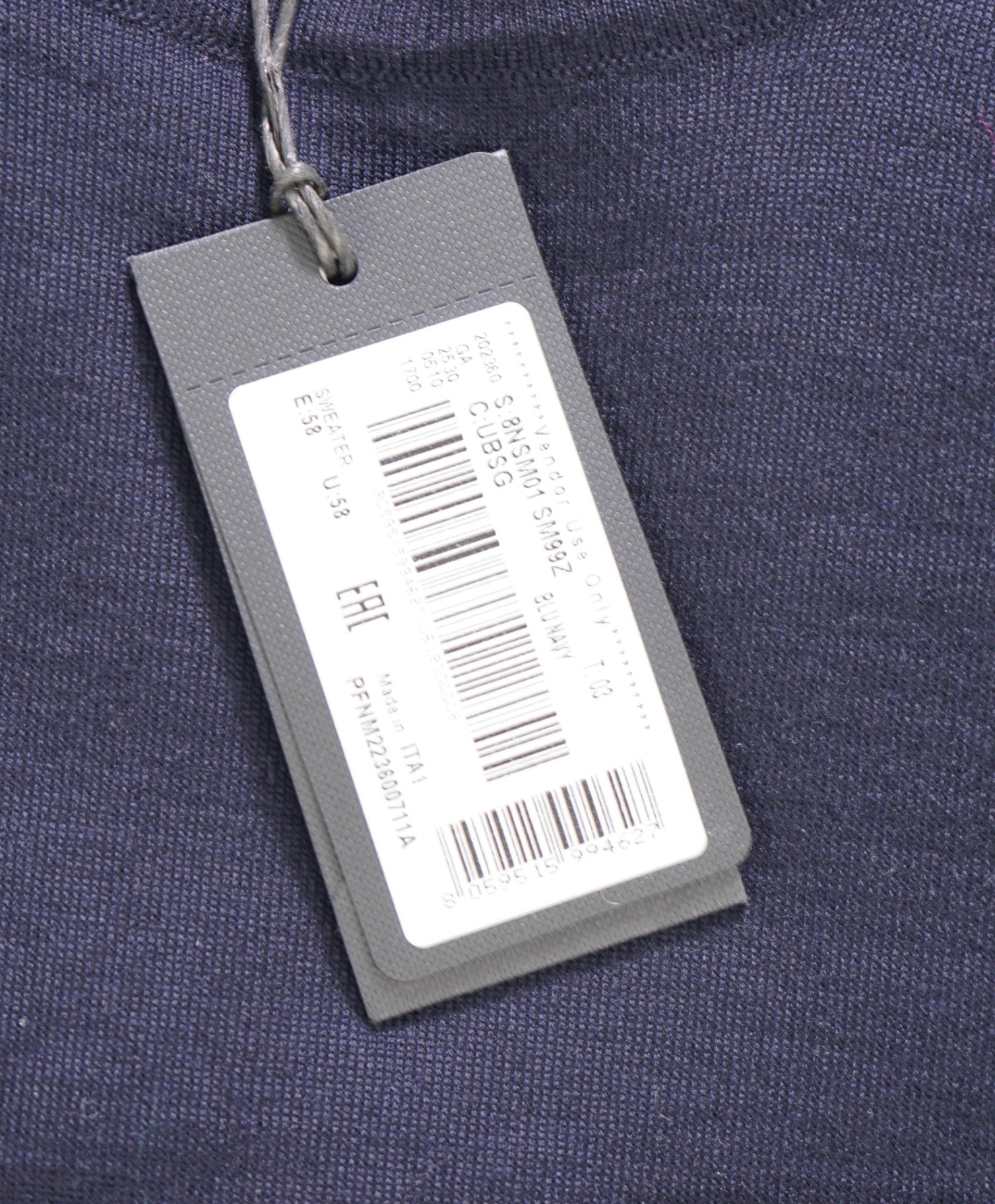 $1,050 GIORGIO ARMANI - Navy Wool Crewneck Sweater - 48 (58EU)