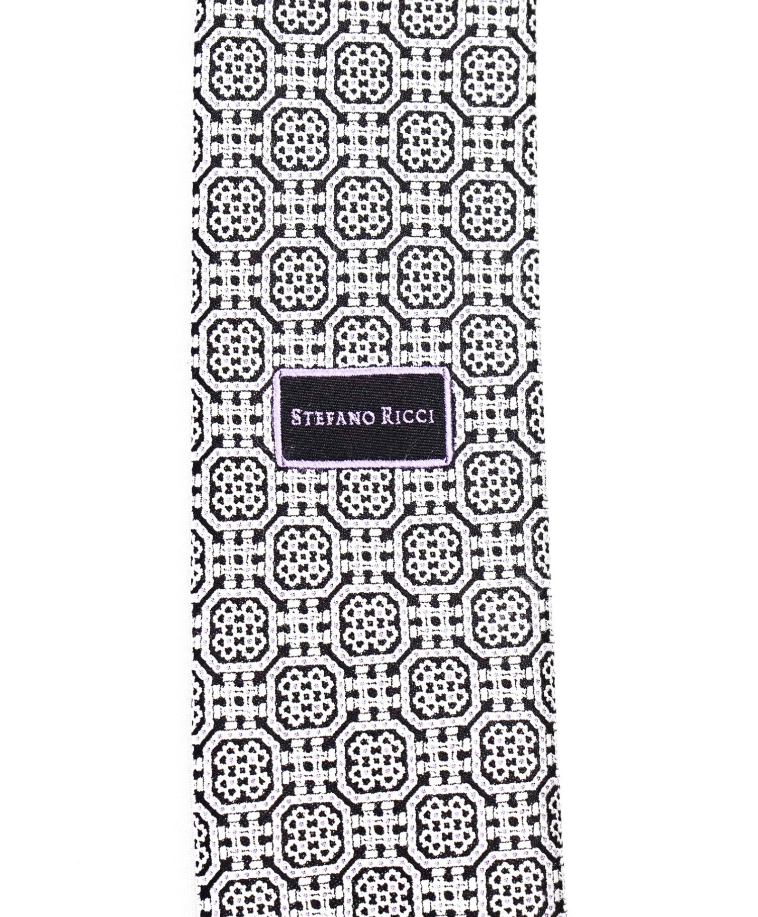 $350 STEFANO RICCI - Gradient Silver/Black Pure Silk - 3.5" Tie