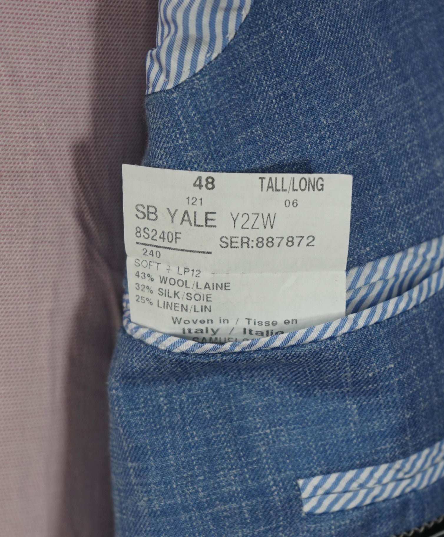 $1,295 LORO PIANA / SAMUELSOHN - Wool/Silk/Linen Blazer - 48L