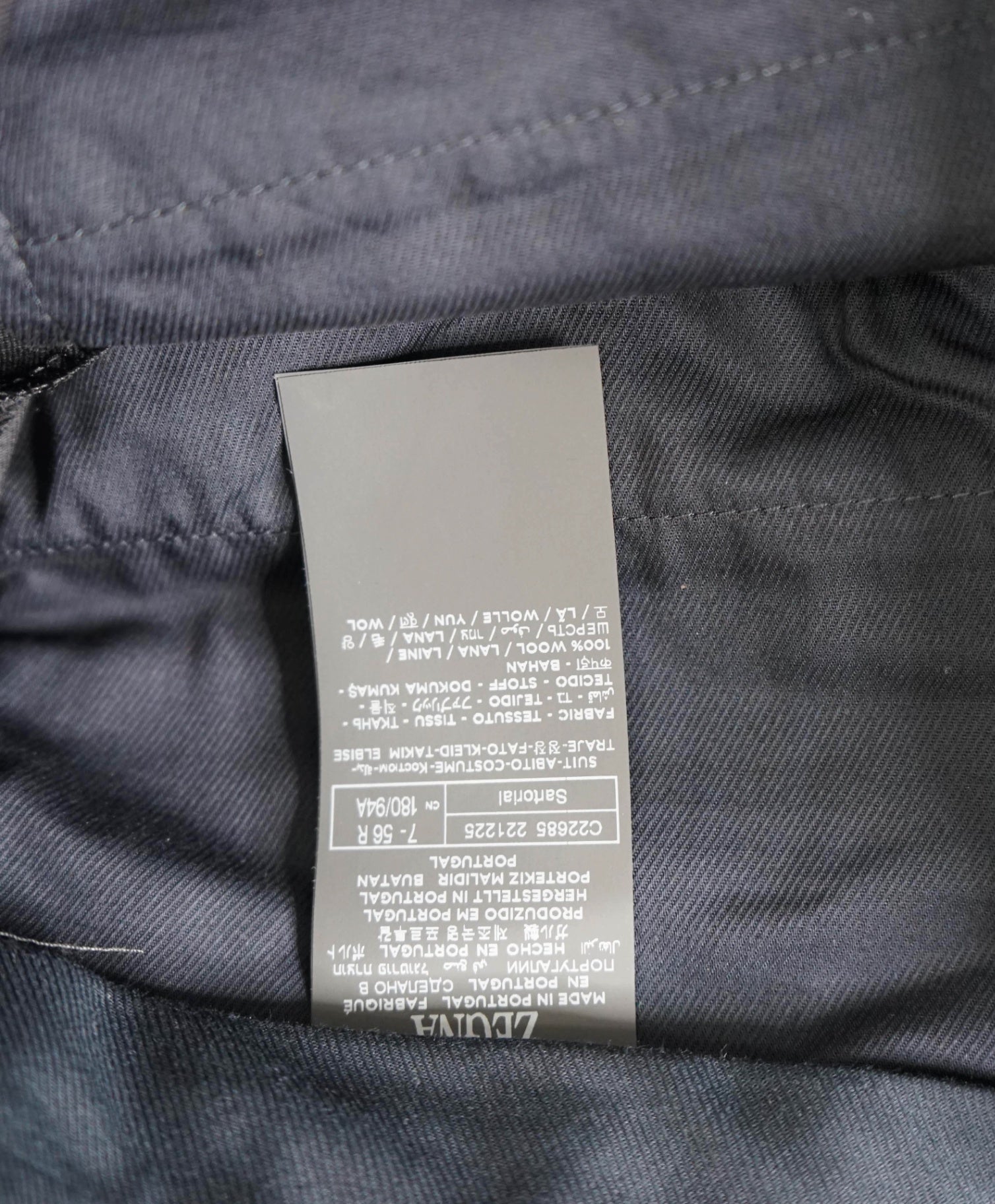 $4,290 ZEGNA - Solid Navy TROFEO Wool Suit - 46R