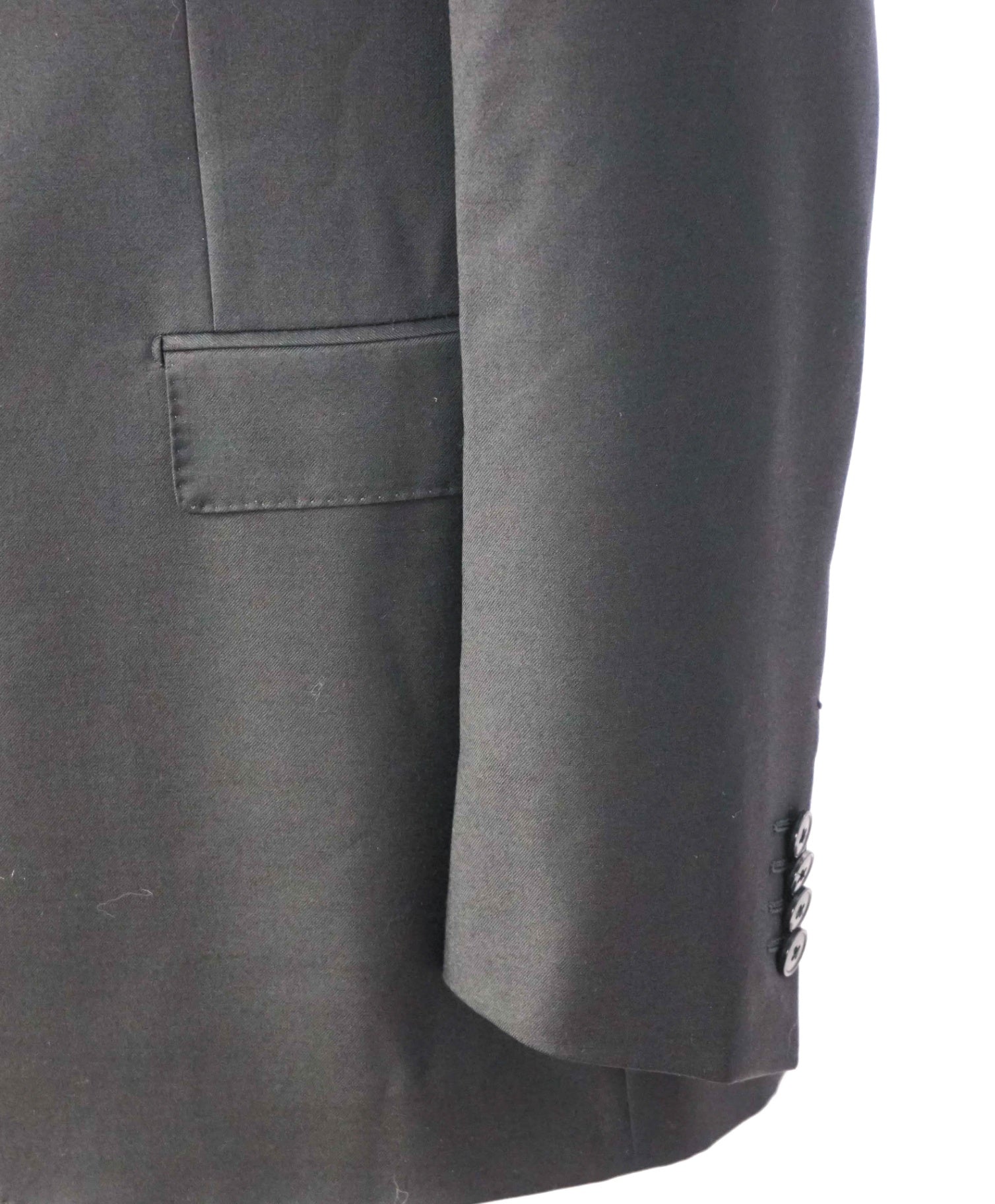 $4,390 ZEGNA - Solid Black TROFEO Wool Suit - 48R