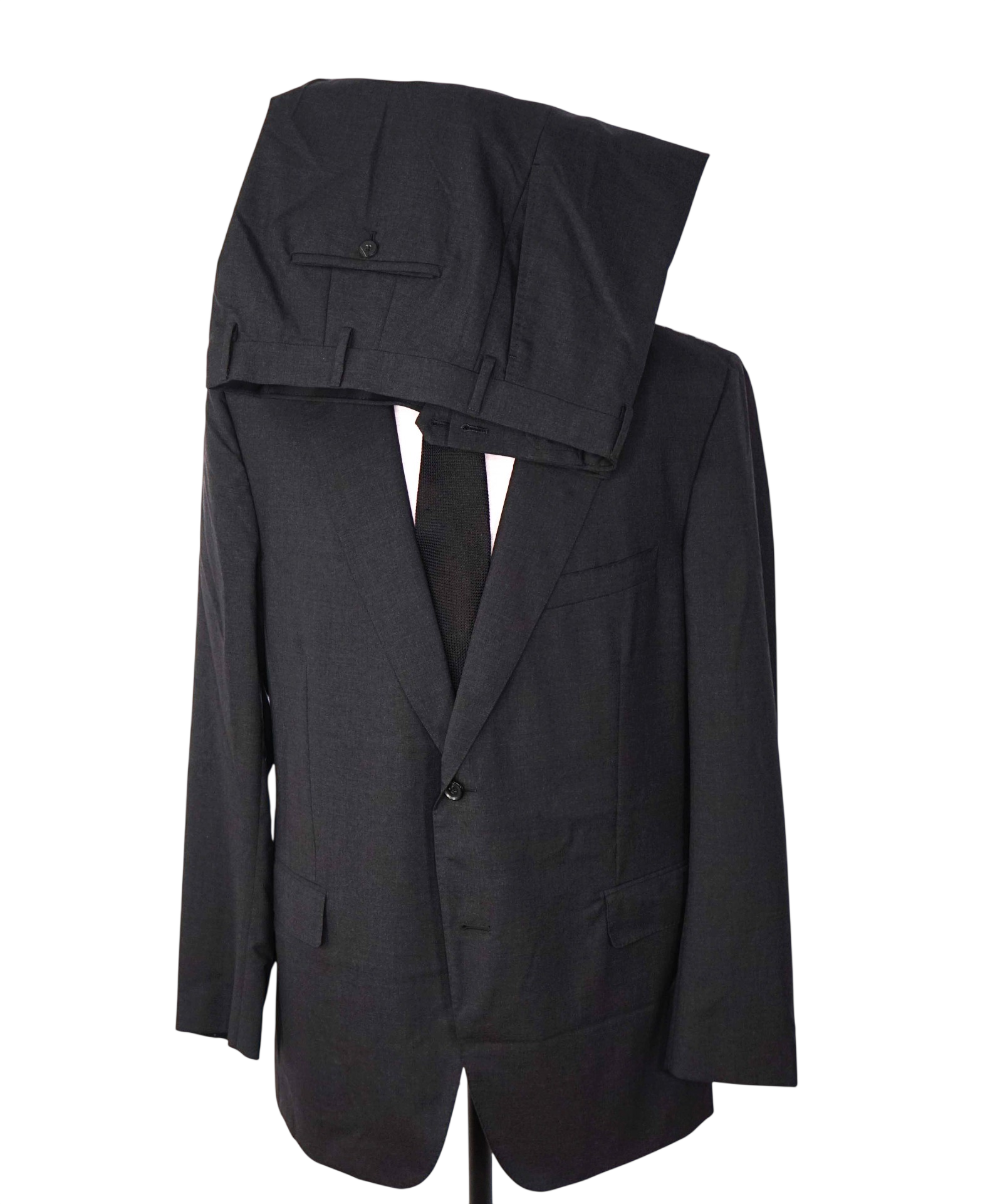 $2,695 PAUL STUART - *FULL CANVAS* Solid Gray Wool Suit - 44L