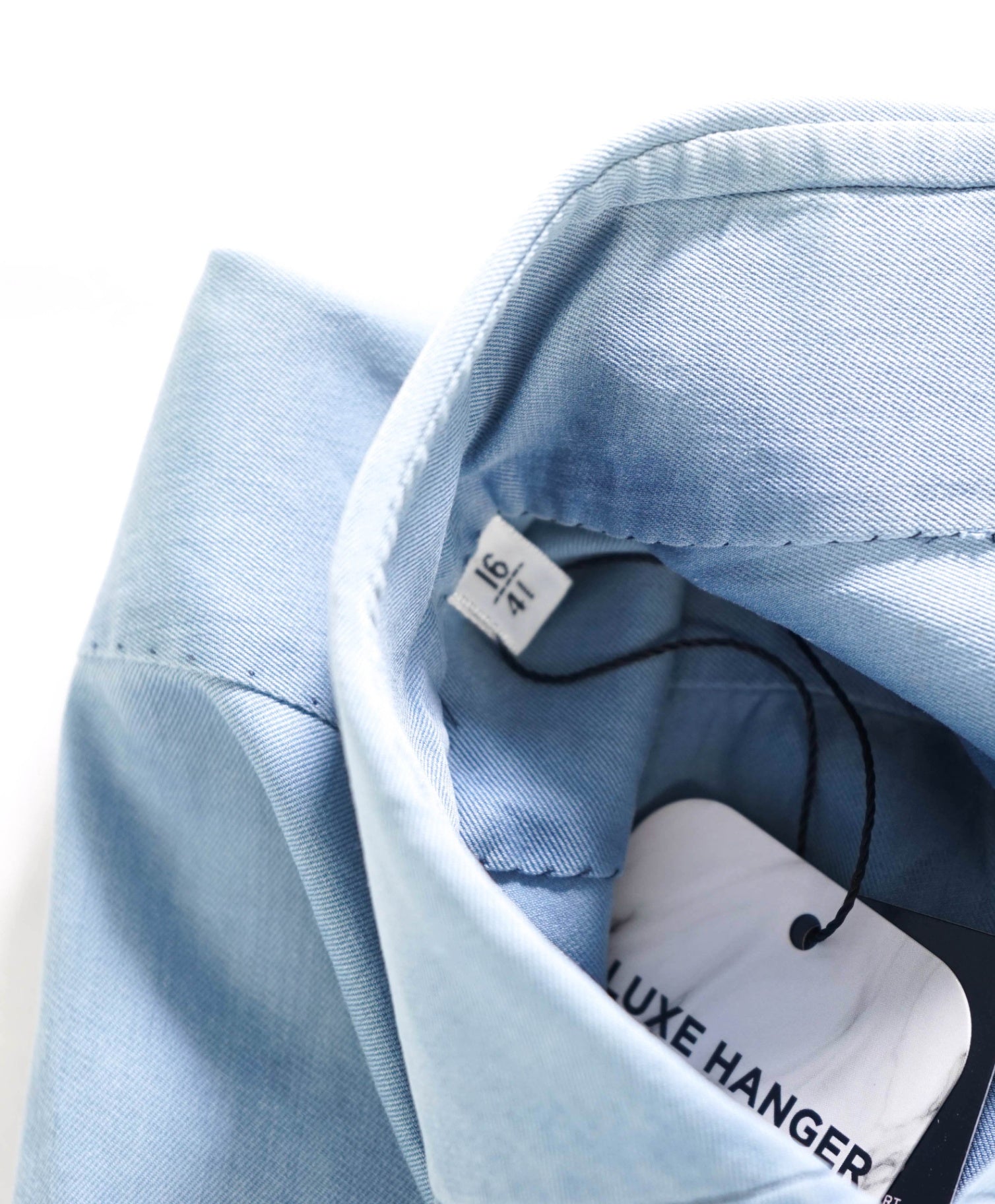 $775 KITON - Solid Blue Chambray Denim Cotton Shirts - 16 | 41