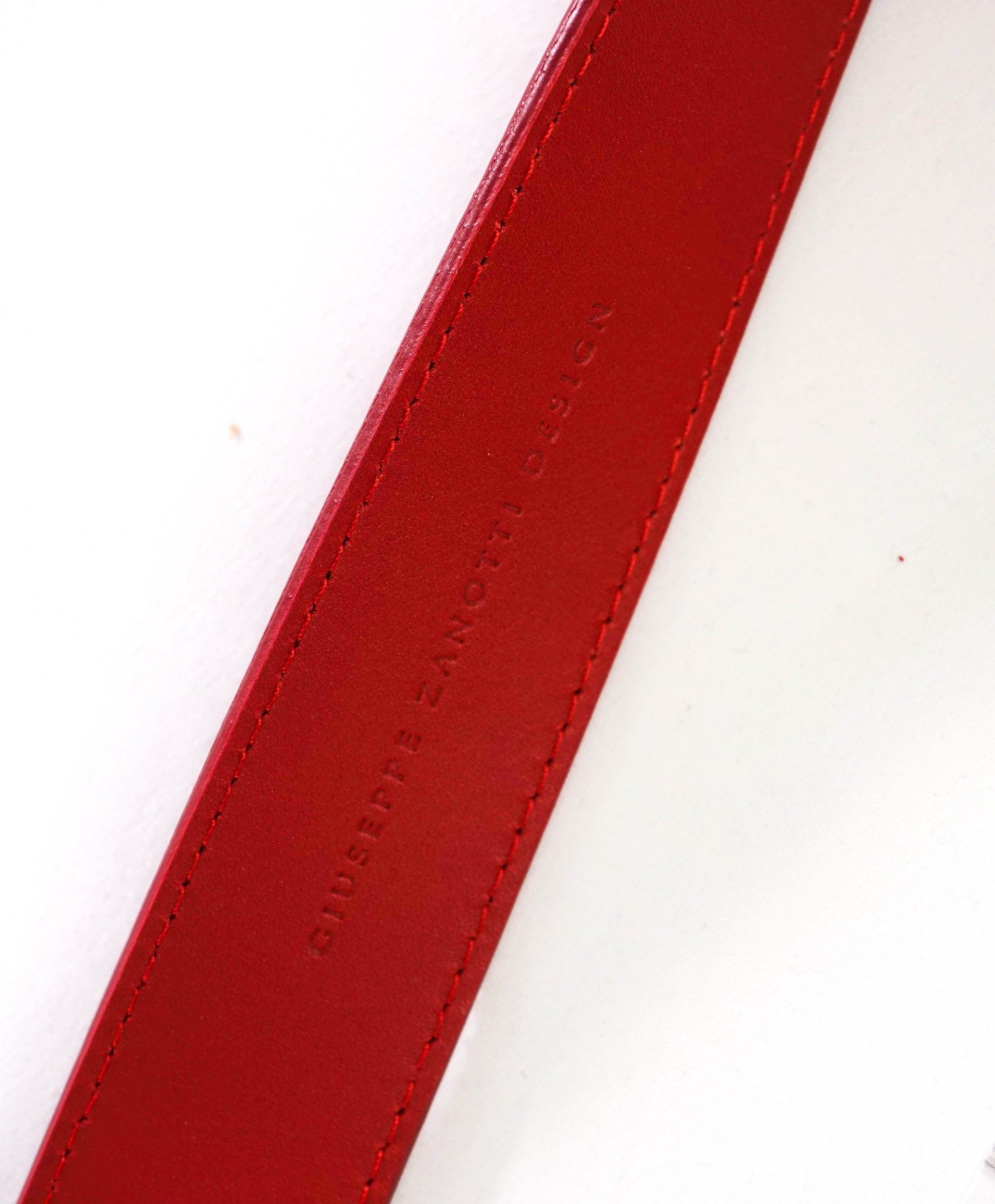 $450 GIUSEPPE ZANOTTI - Red Leather Belt - 40W
