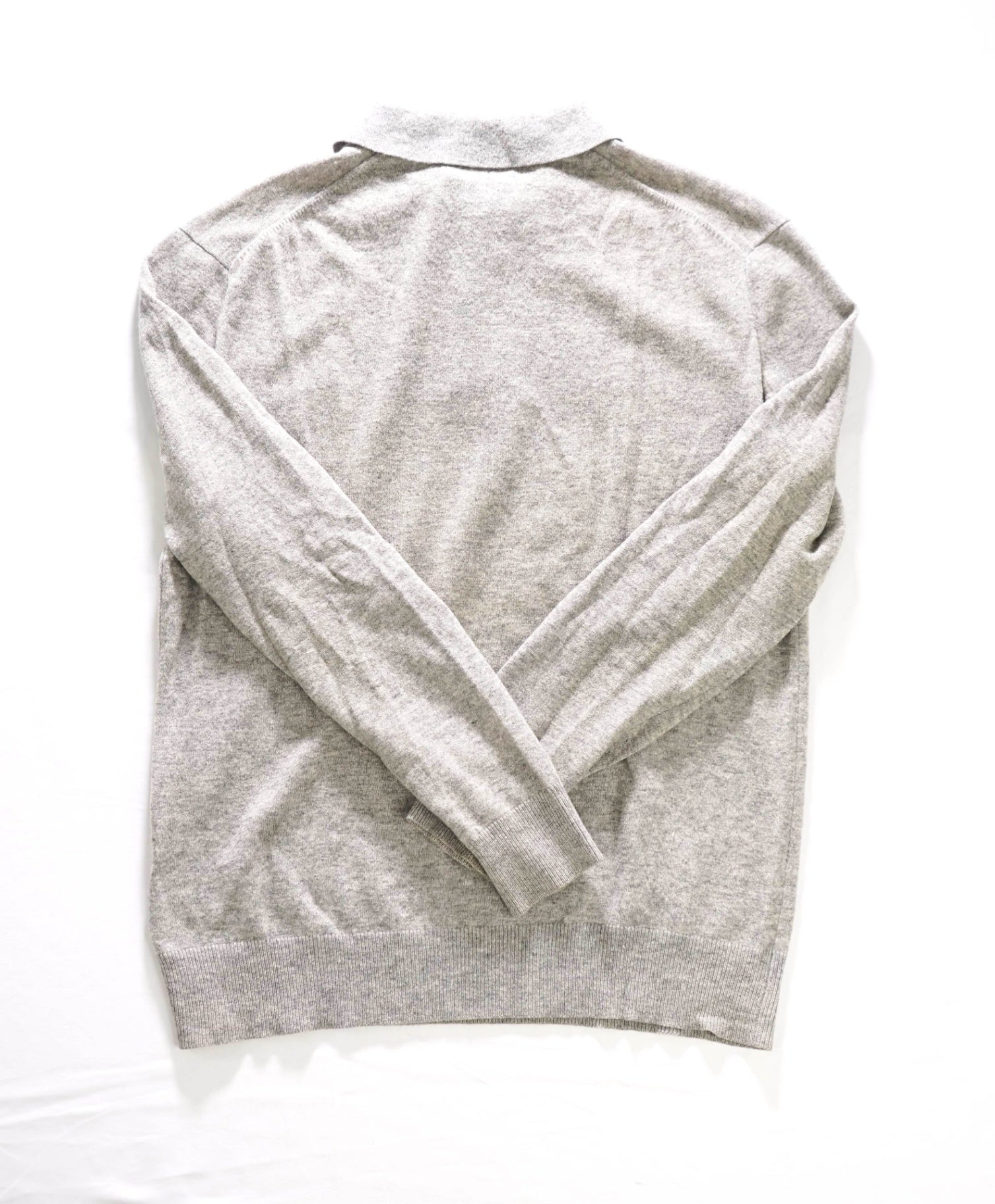 $498 POLO RALPH LAUREN - Light Gray Cashmere Polo Shirt - S