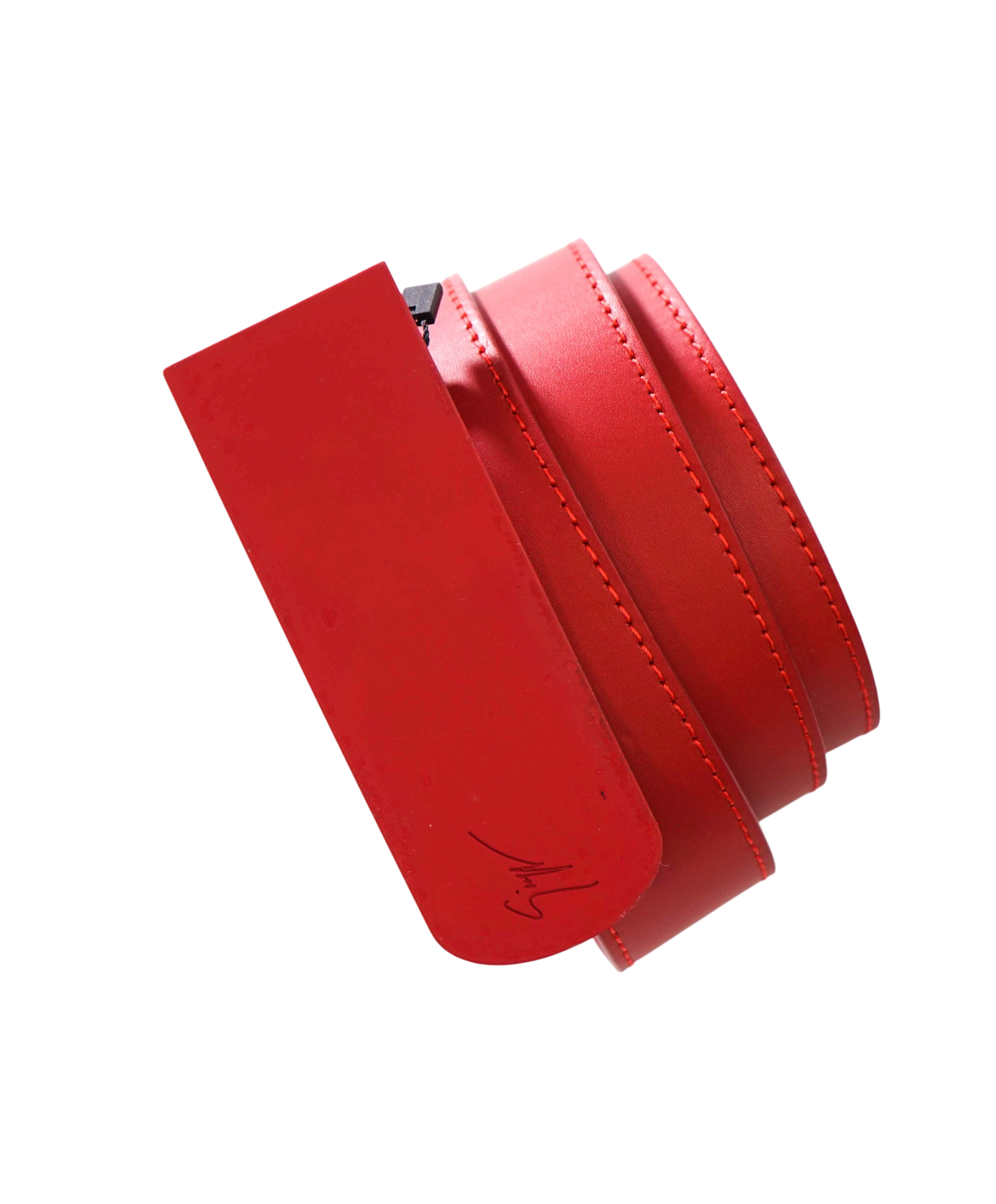 $450 GIUSEPPE ZANOTTI - Red Leather Belt - 40W
