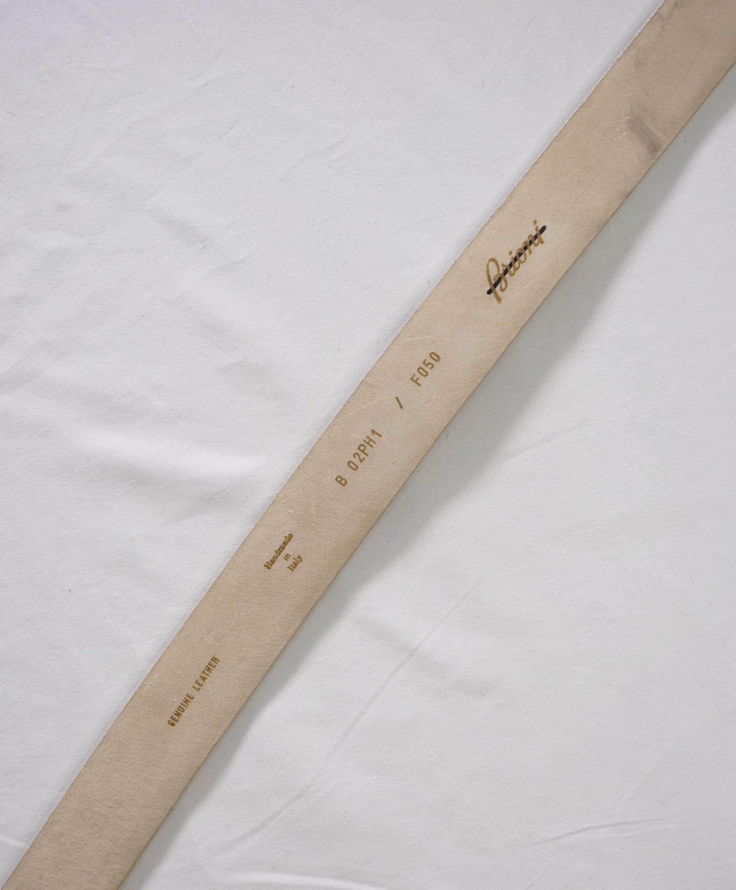 $895 BRIONI - Beige Pebble Leather Belt - 40W