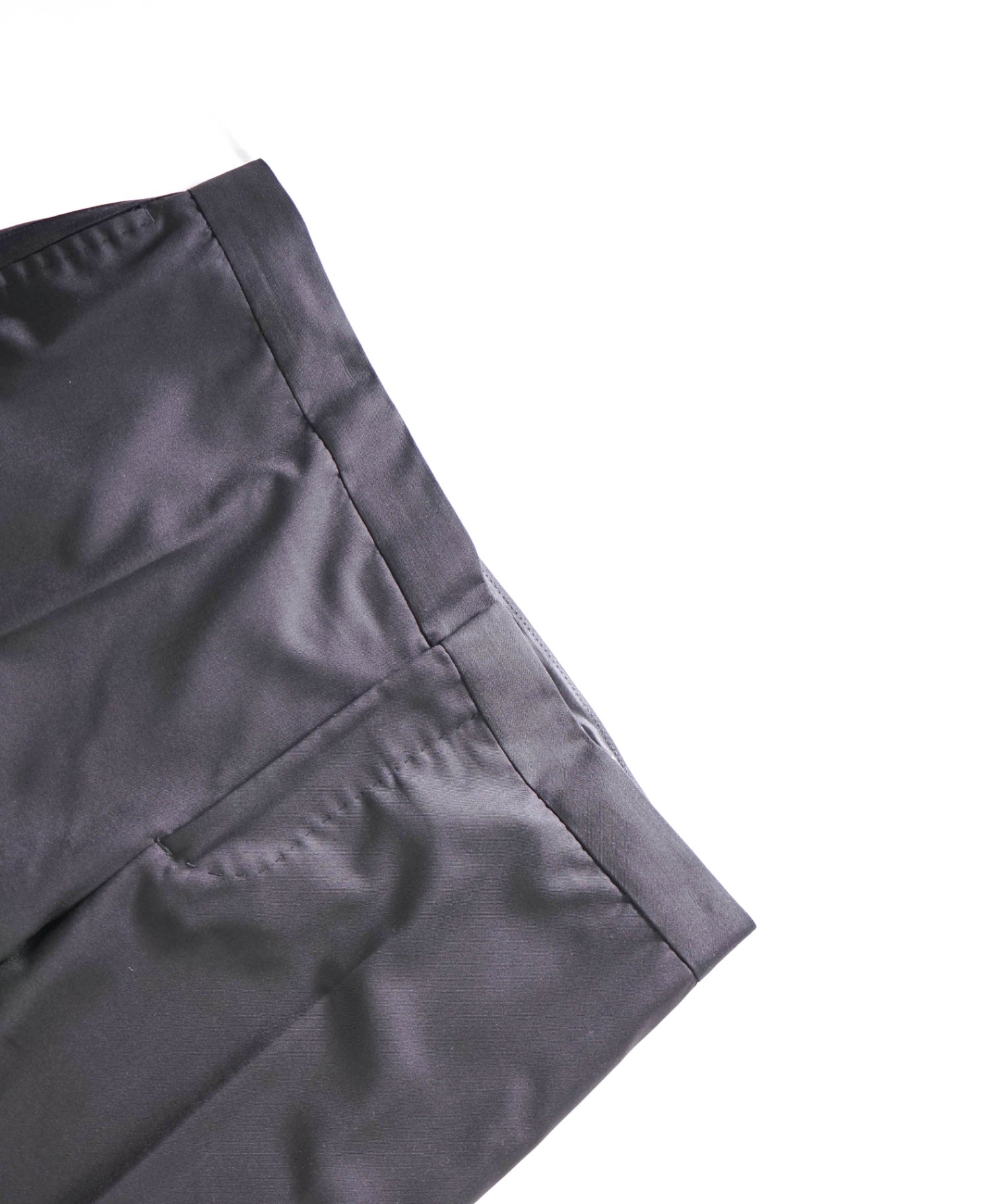 $1,195 BRUNELLO CUCINELLI - Black Wool/Silk Tuxedo Pants - 36W