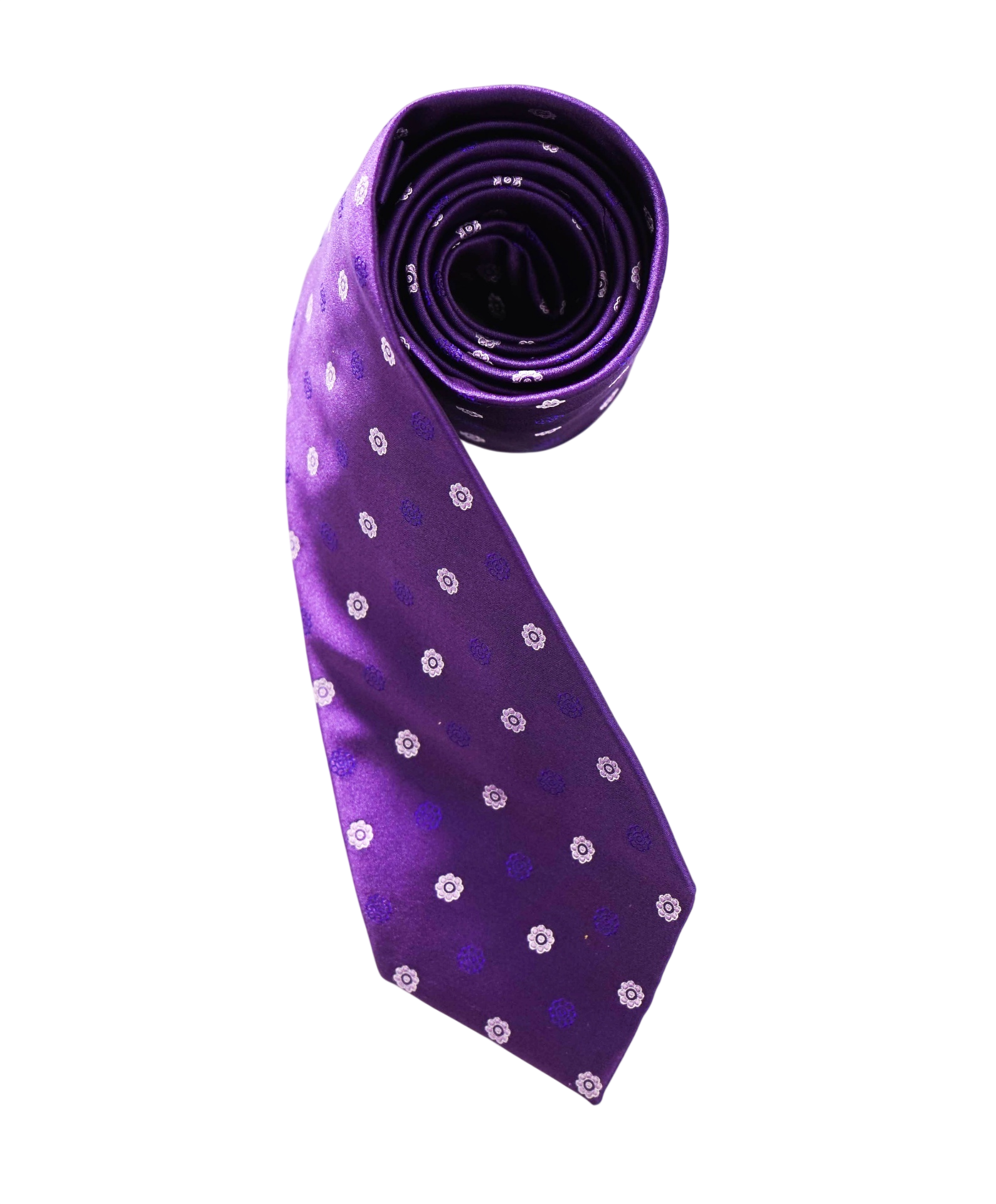 $192 LUIGI BORRELLI - Purple Medallion Silk - 3.25" Tie