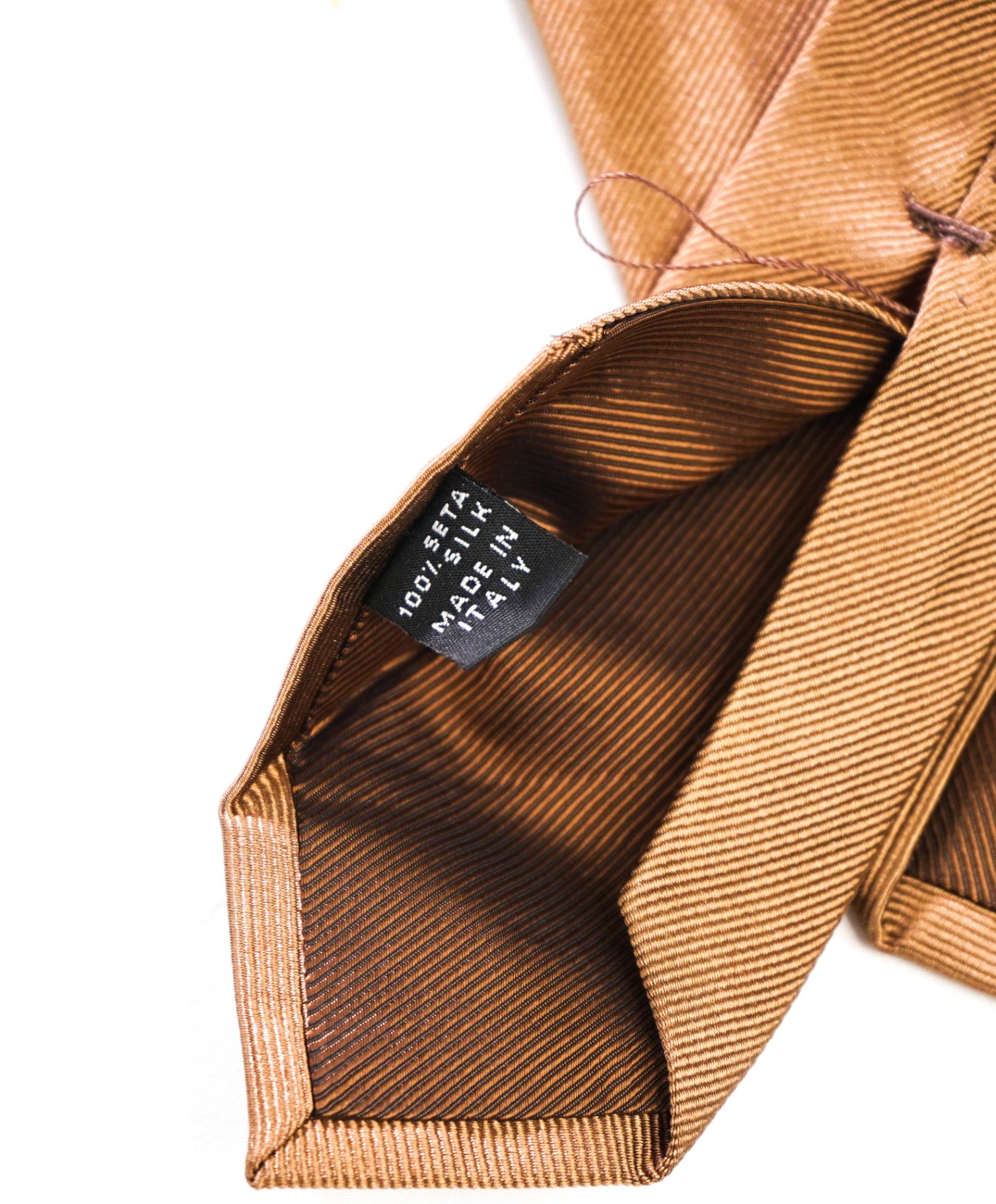 $192 LUIGI BORRELLI - Brown Silk - 3.25" Tie