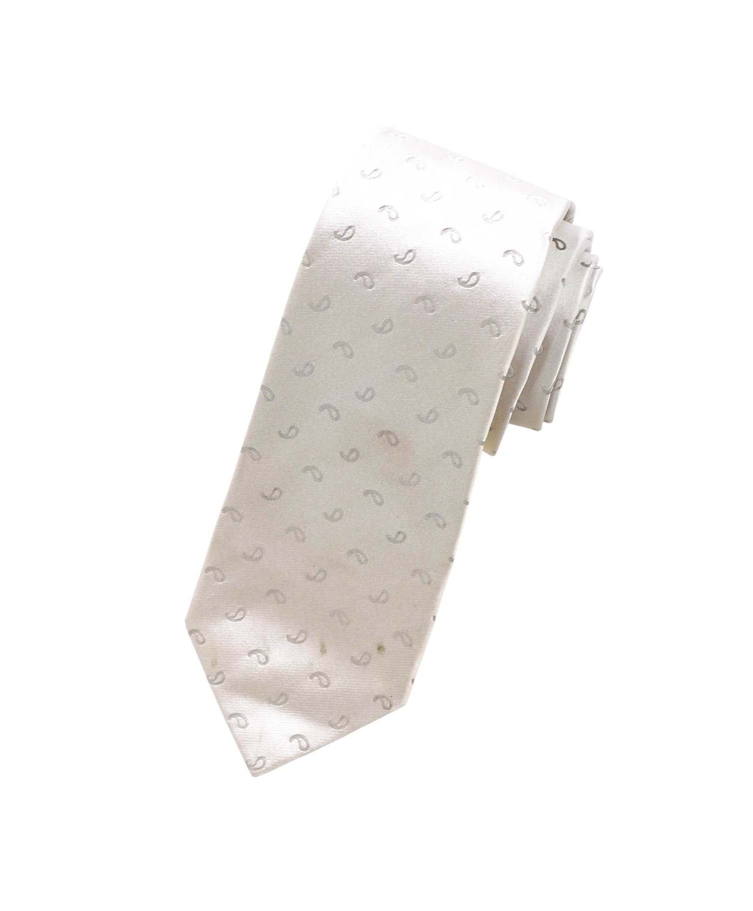 $192 LUIGI BORRELLI - Silver Micro Paisley Silk - 3.25" Tie