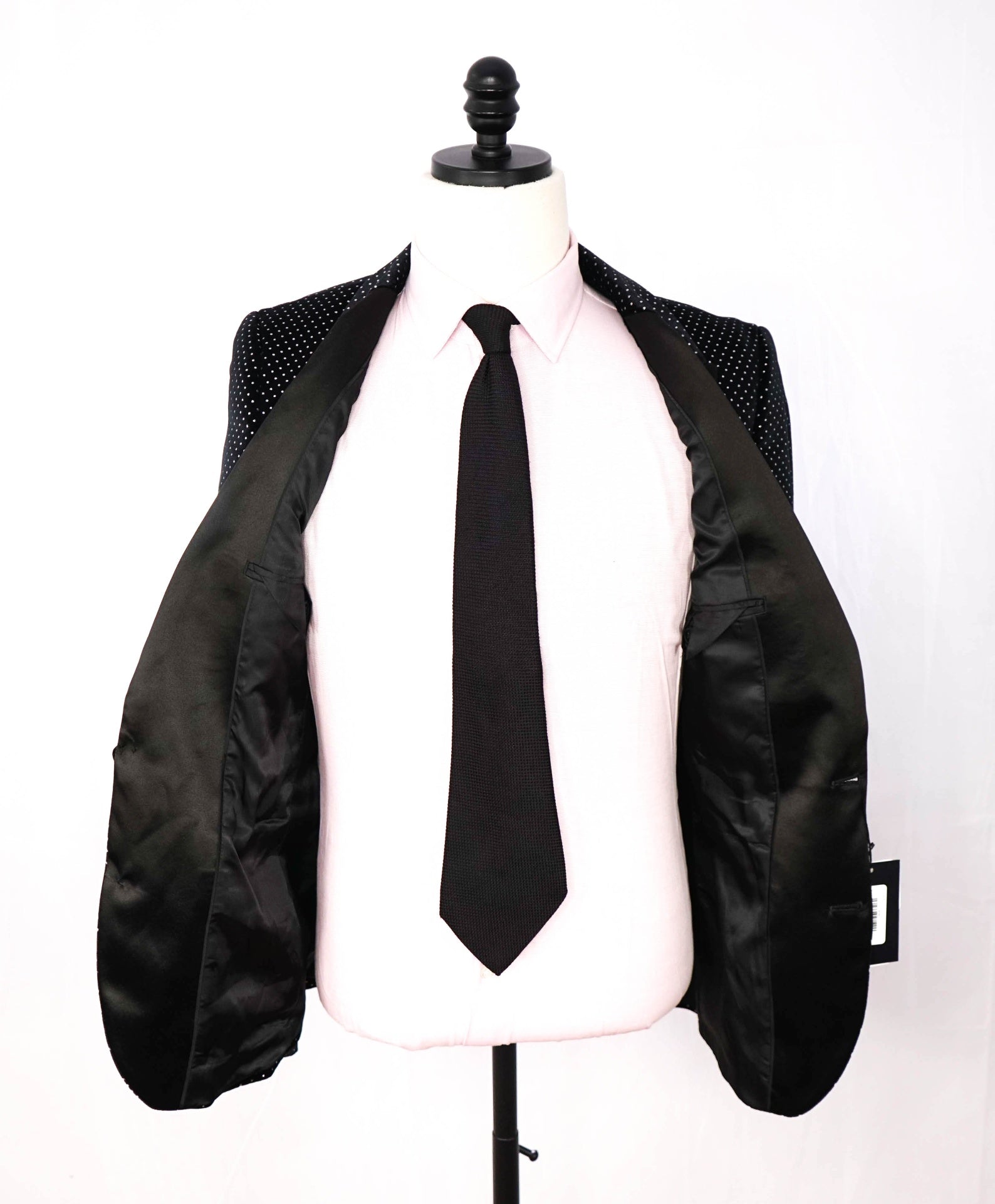 ASOS - Black/SIlver Polka Dot Velvet Dinner Jacket - 36