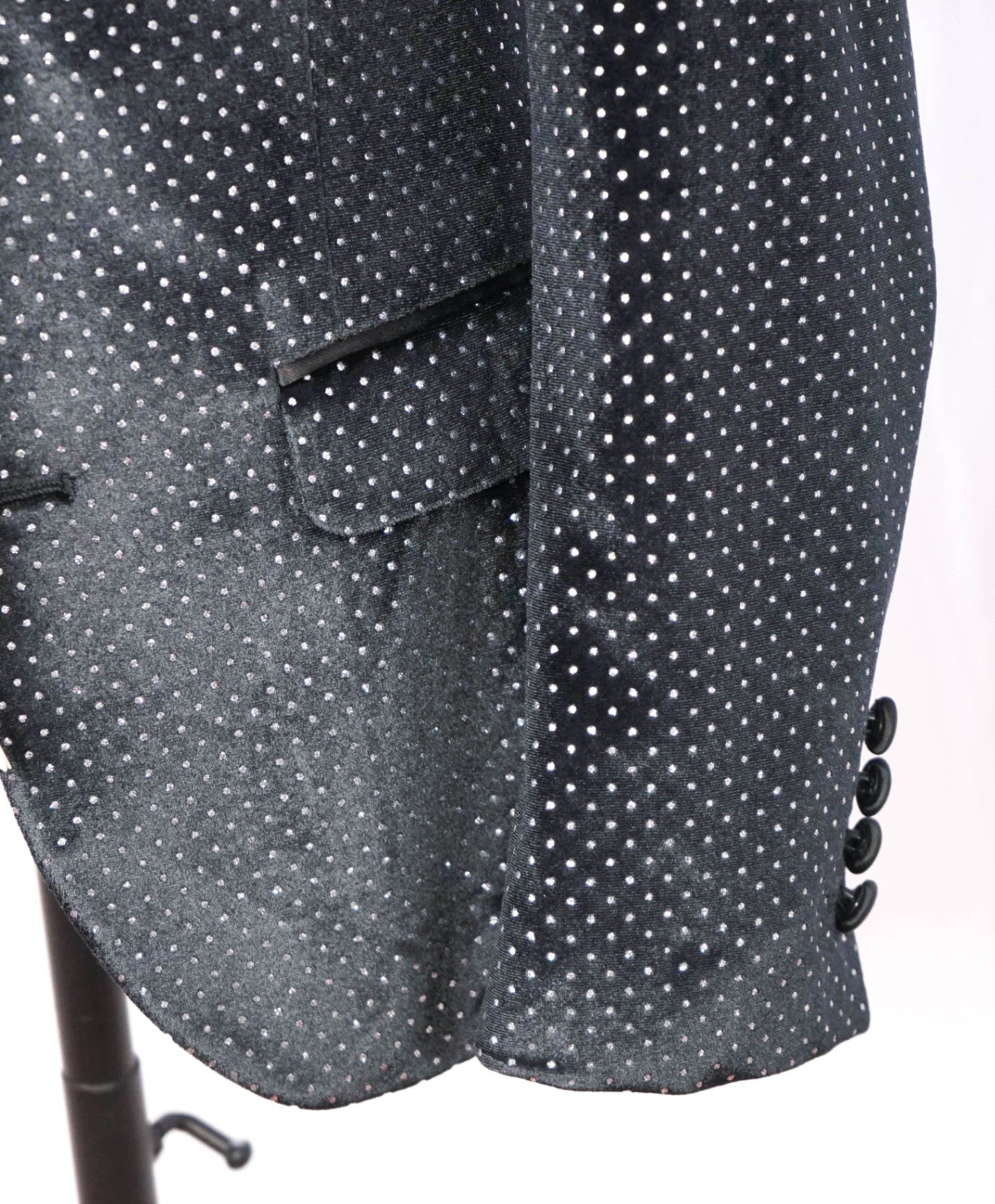 ASOS - Black/SIlver Polka Dot Velvet Dinner Jacket - 36