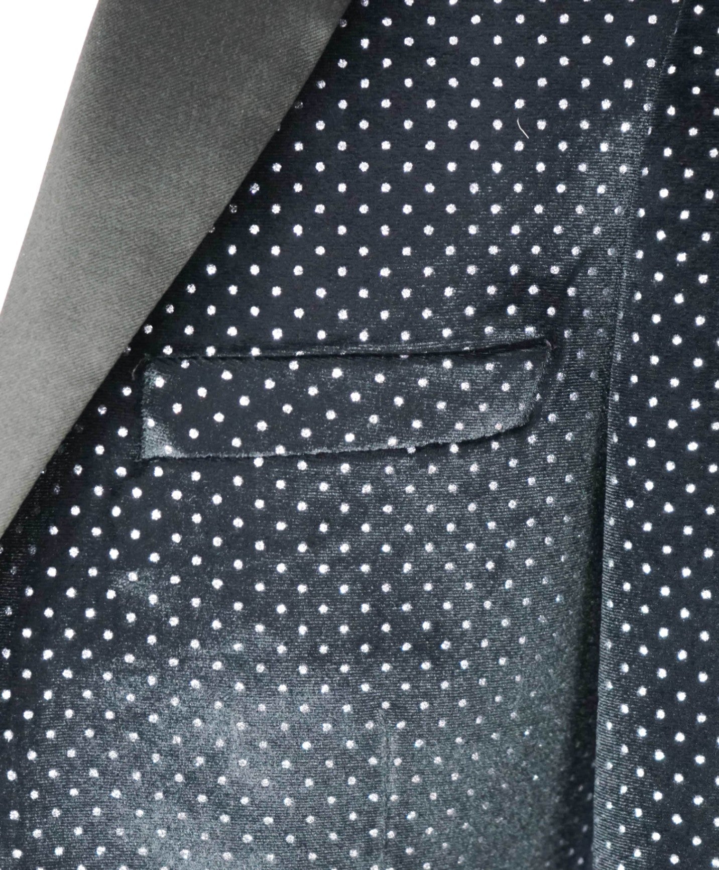 ASOS - Black/SIlver Polka Dot Velvet Dinner Jacket - 36