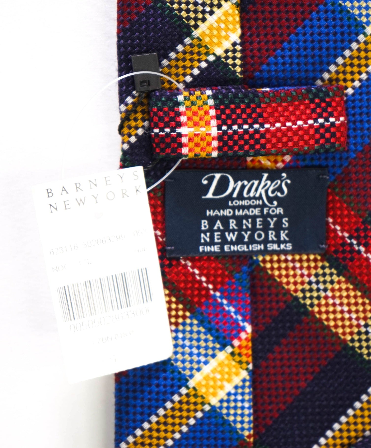 $275 DRAKE'S - Woven Burgundy Plaid Silk/Wool - 3" Tie