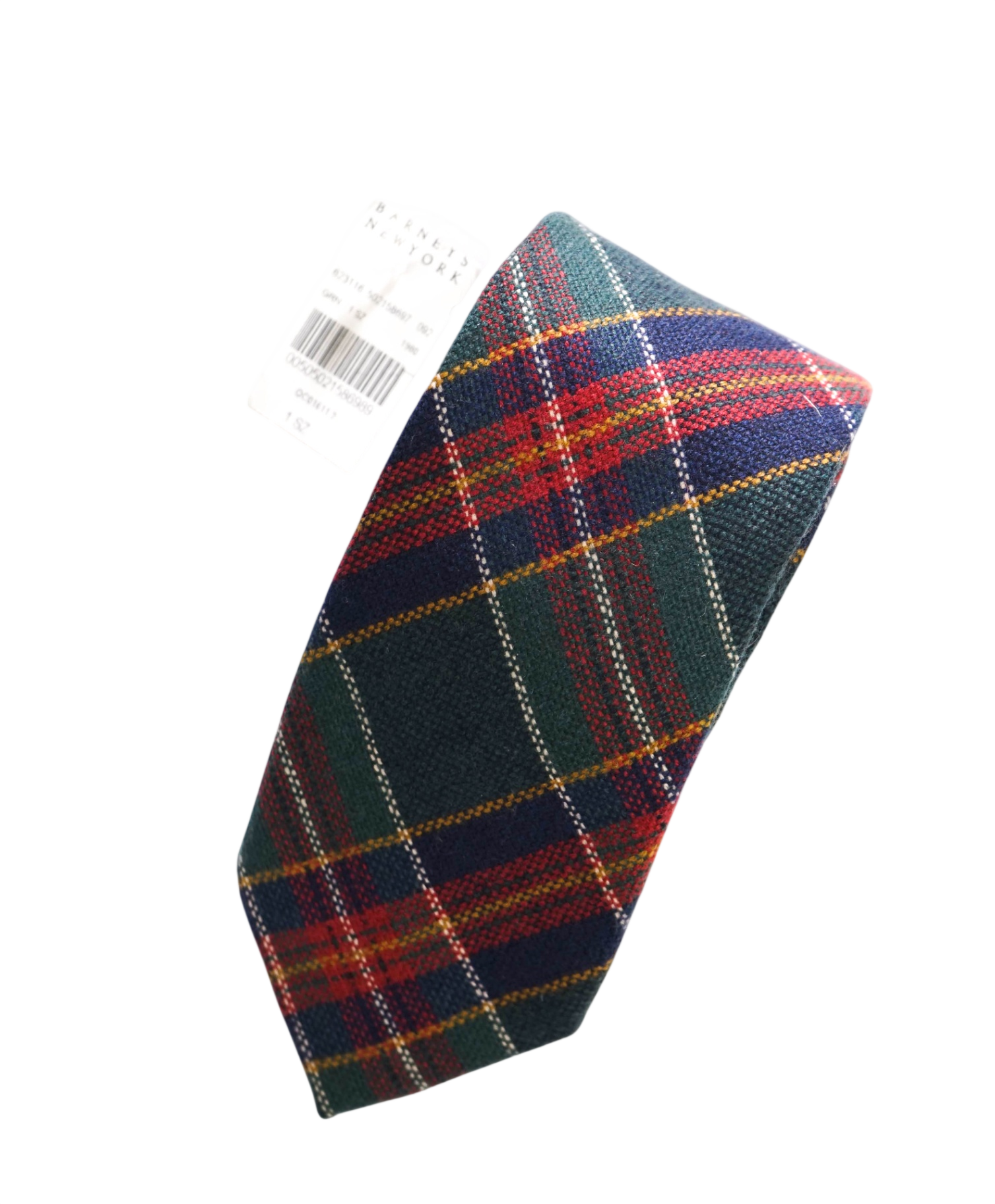 $275 DRAKE'S - Green/Red/Navy Plaid PURE Cashmere - 3" Tie