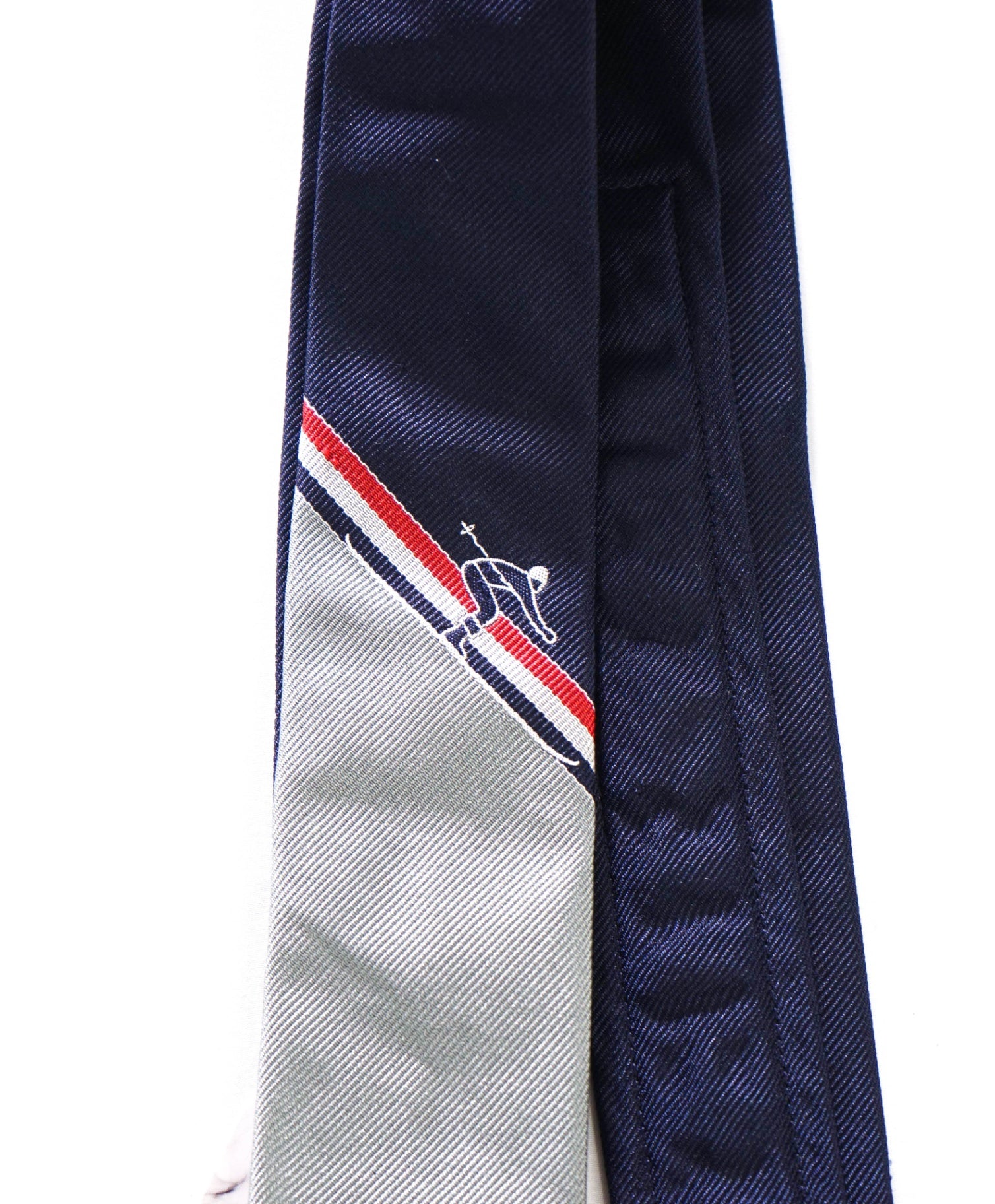 $410 THOM BROWNE - Navy/Gray Silk - 2" Tie