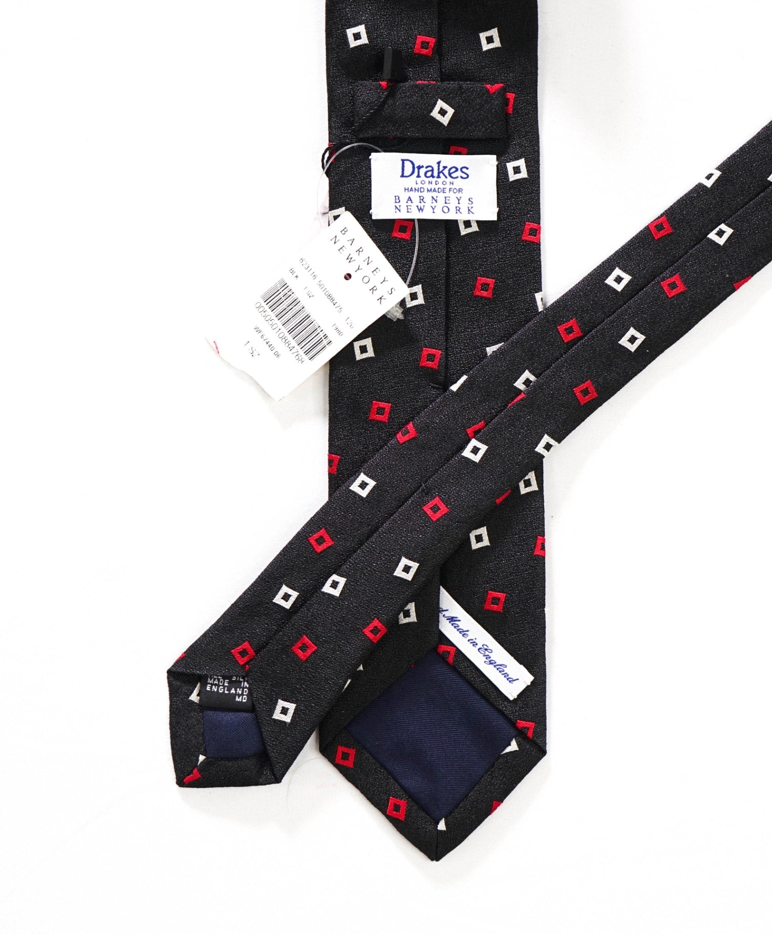 $275 DRAKE'S - Black Geometric Art Deco Silk - 2.75" Tie