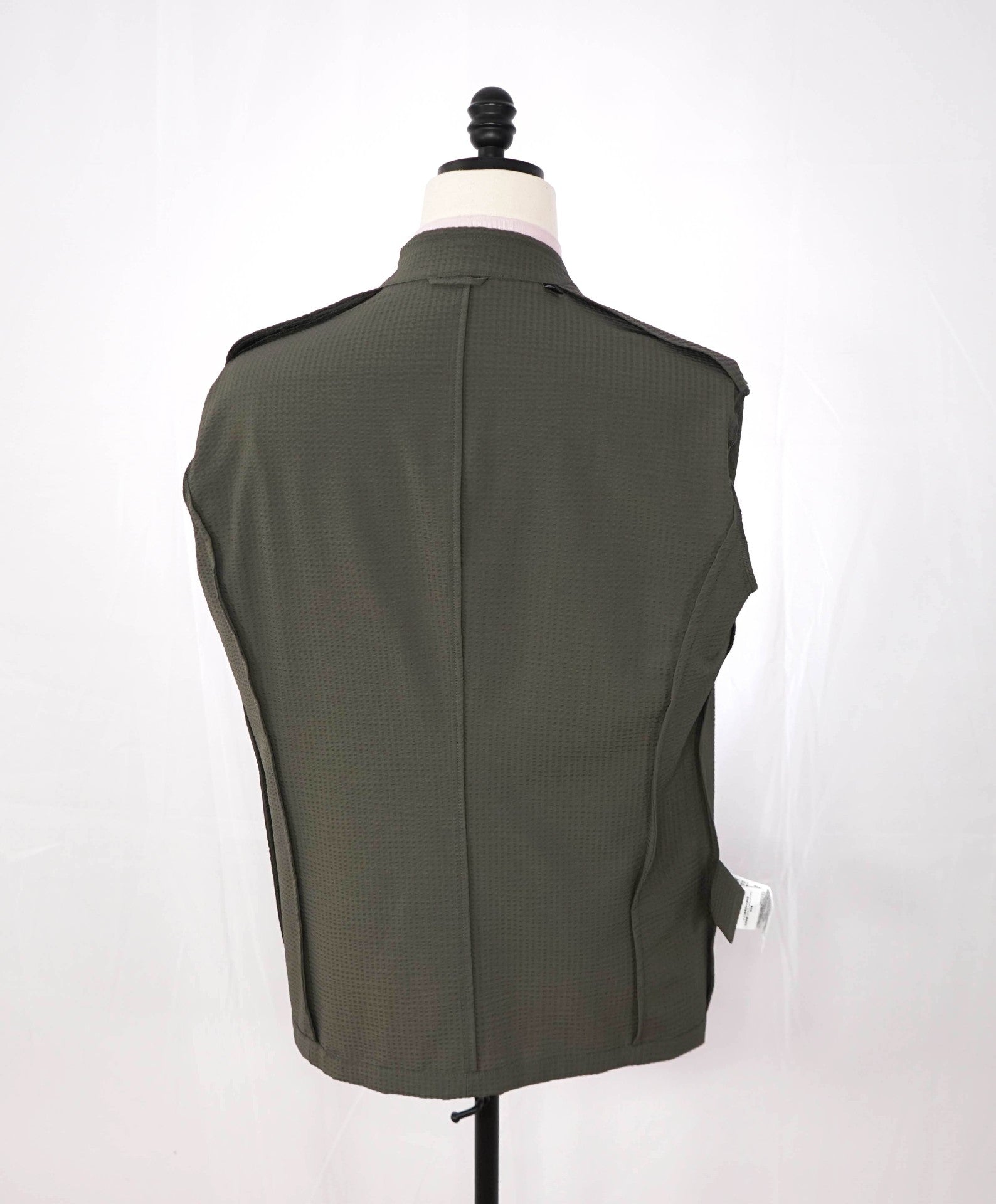 $895 EMPORIO ARMANI - Dark Green Seersucker Blazer - 40