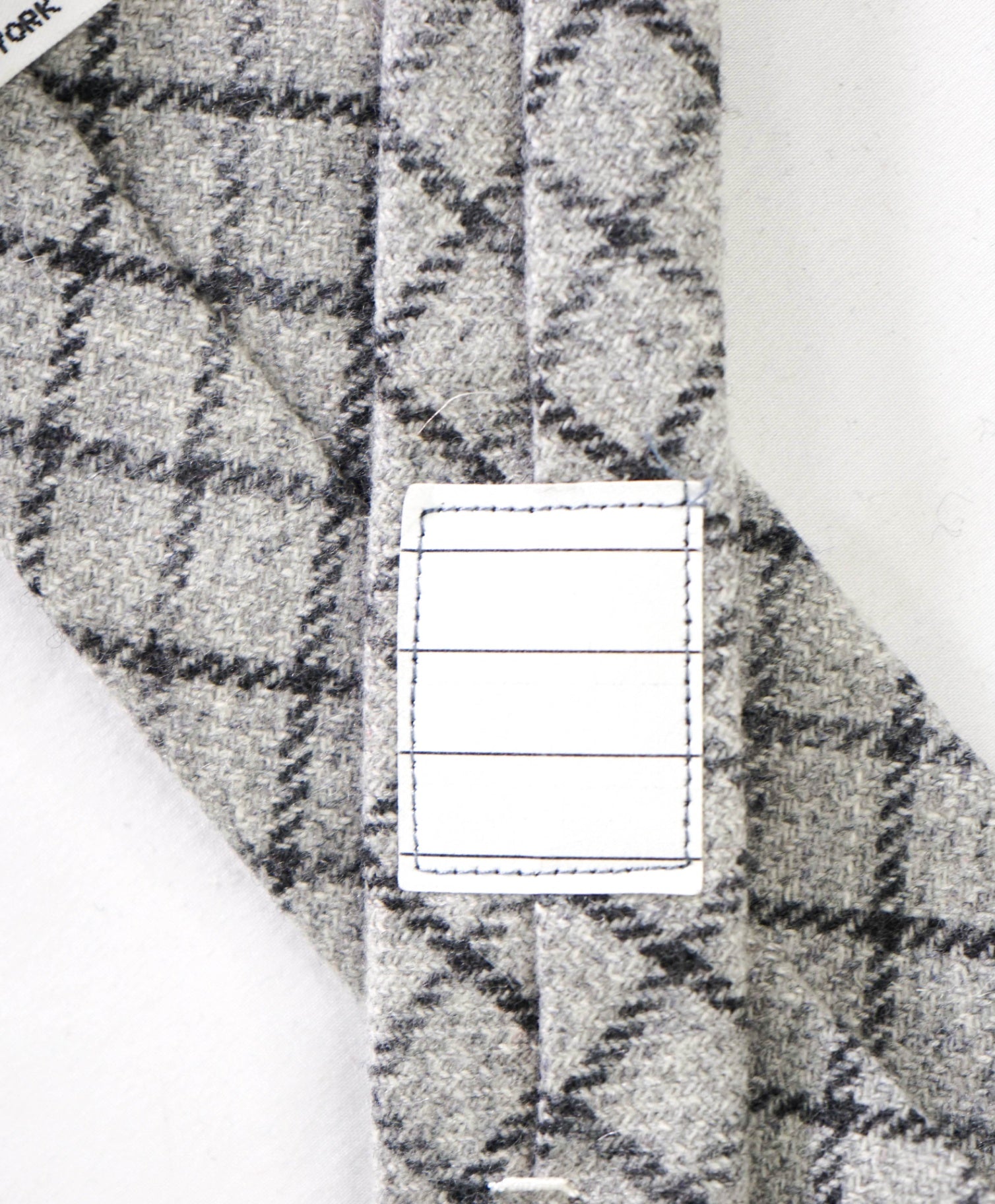 $450 THOM BROWNE - CASHMERE Gray Check Flannel - 2.25" Tie