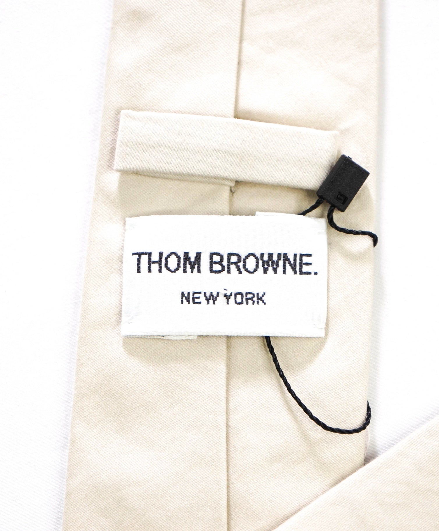 $190 THOM BROWNE - Solid Beige Tie - 2.5" Tie