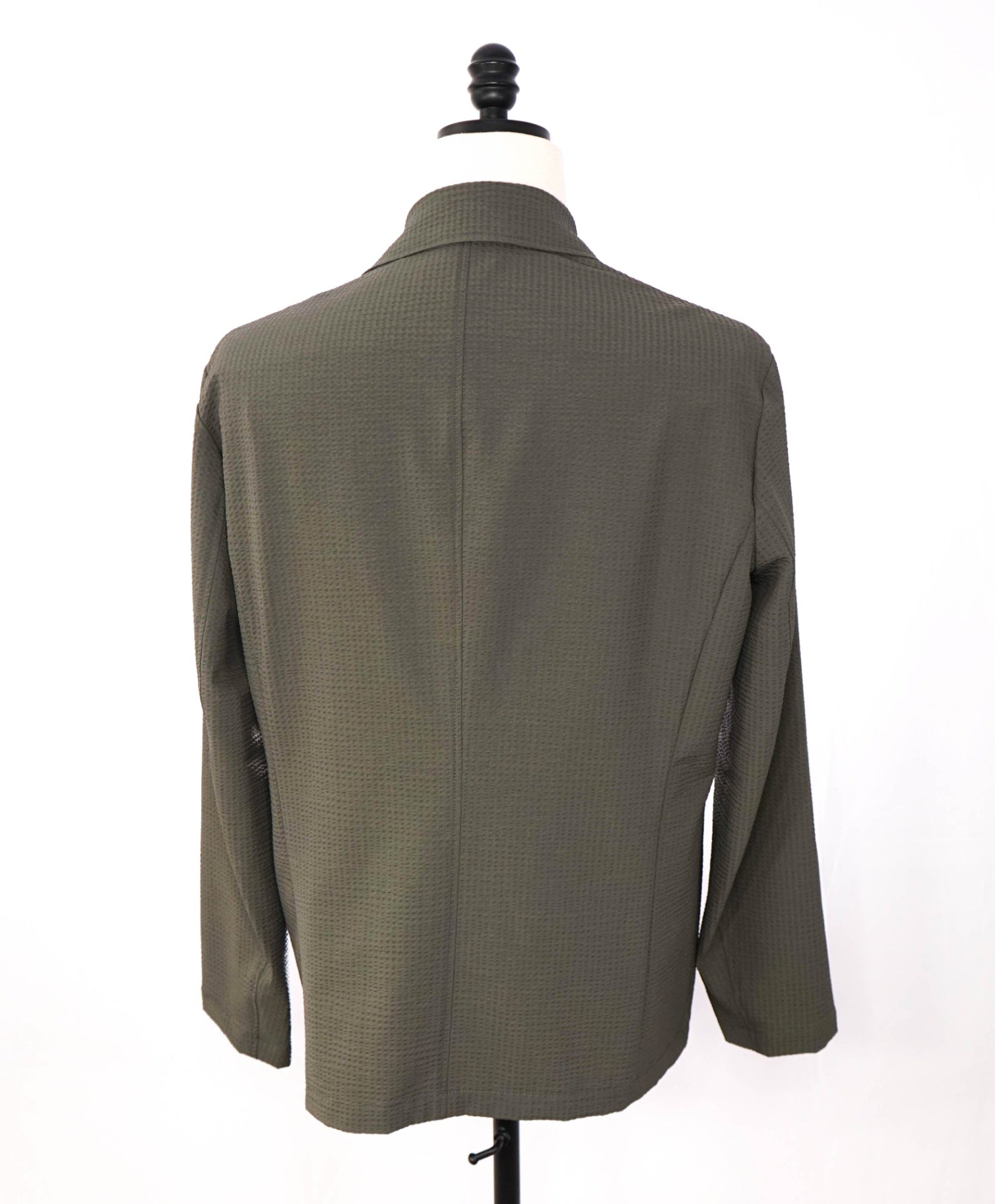 $895 EMPORIO ARMANI - Dark Green Seersucker Blazer - 40
