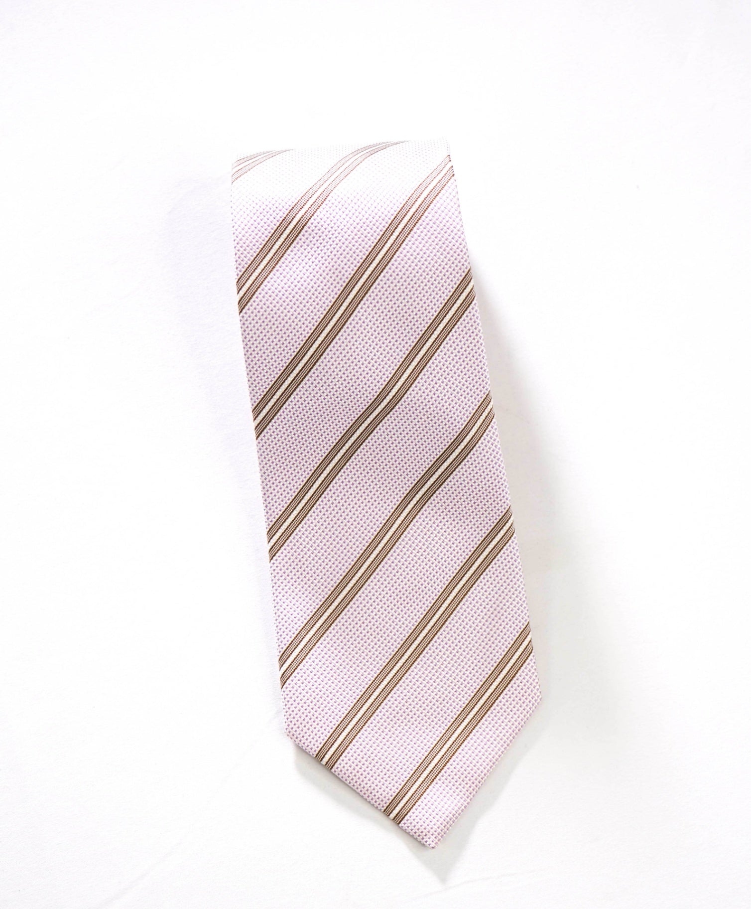 $192 LUIGI BORRELLI - Pink Stripe Silk - 3.25" Tie
