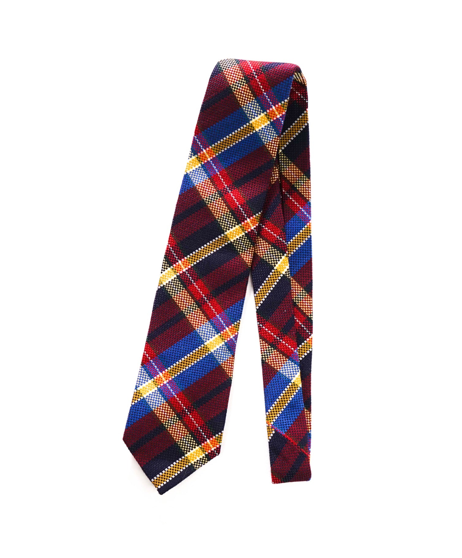 $275 DRAKE'S - Woven Burgundy Plaid Silk/Wool - 3" Tie