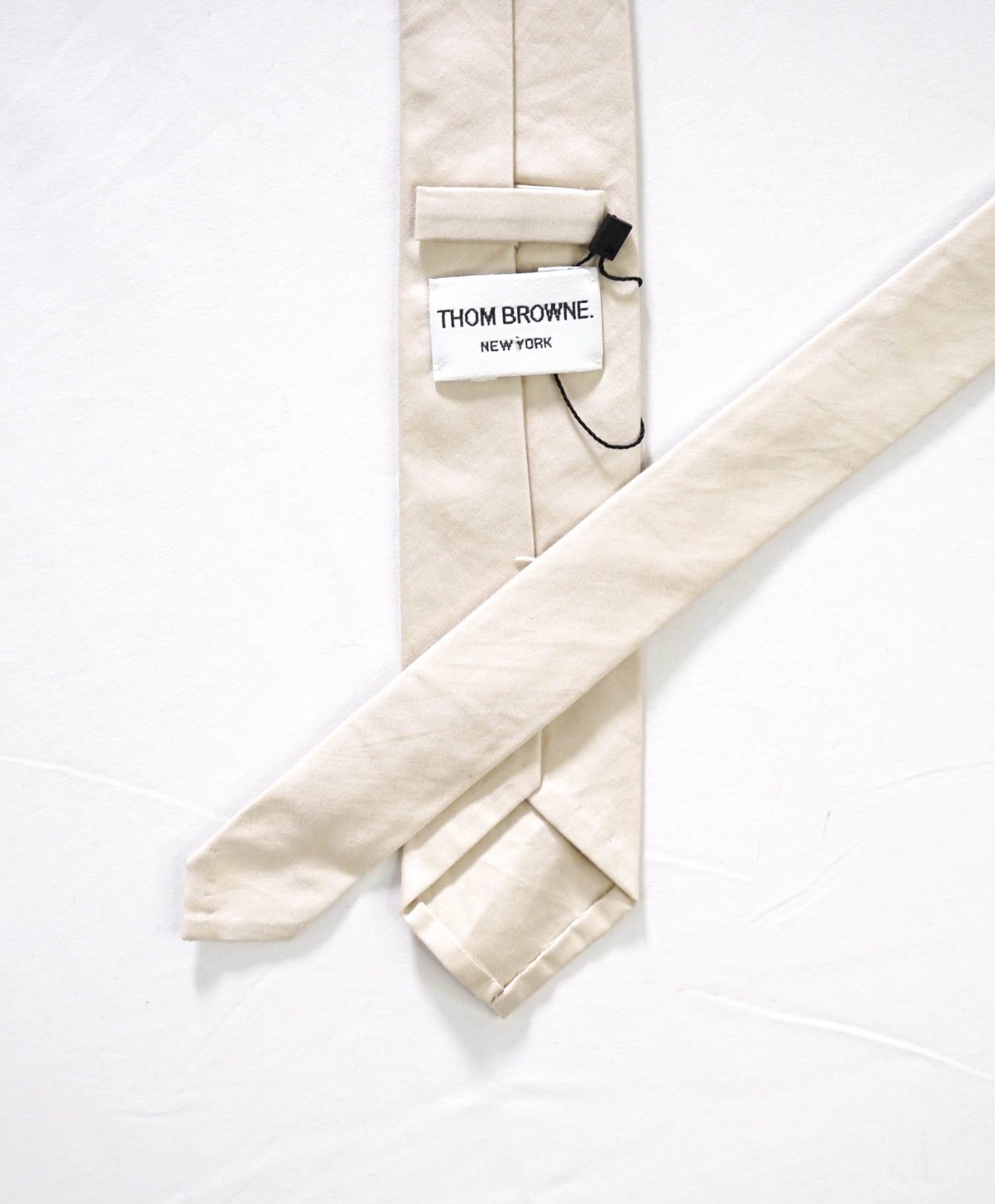 $190 THOM BROWNE - Solid Beige Tie - 2.5" Tie