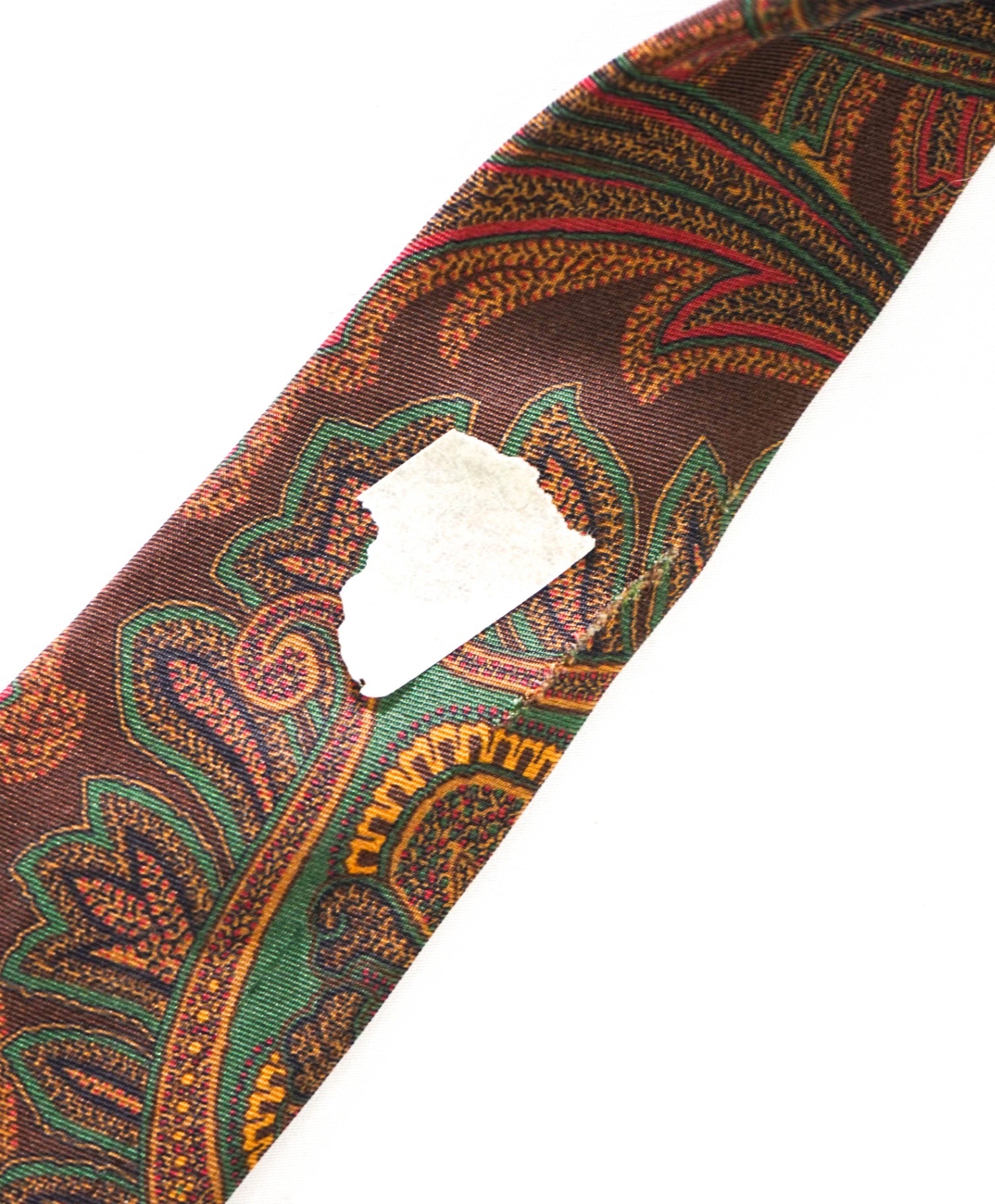 $125 POLO RALPH LAUREN - *DAMAGED* Brown Paisley Silk - 3" Tie