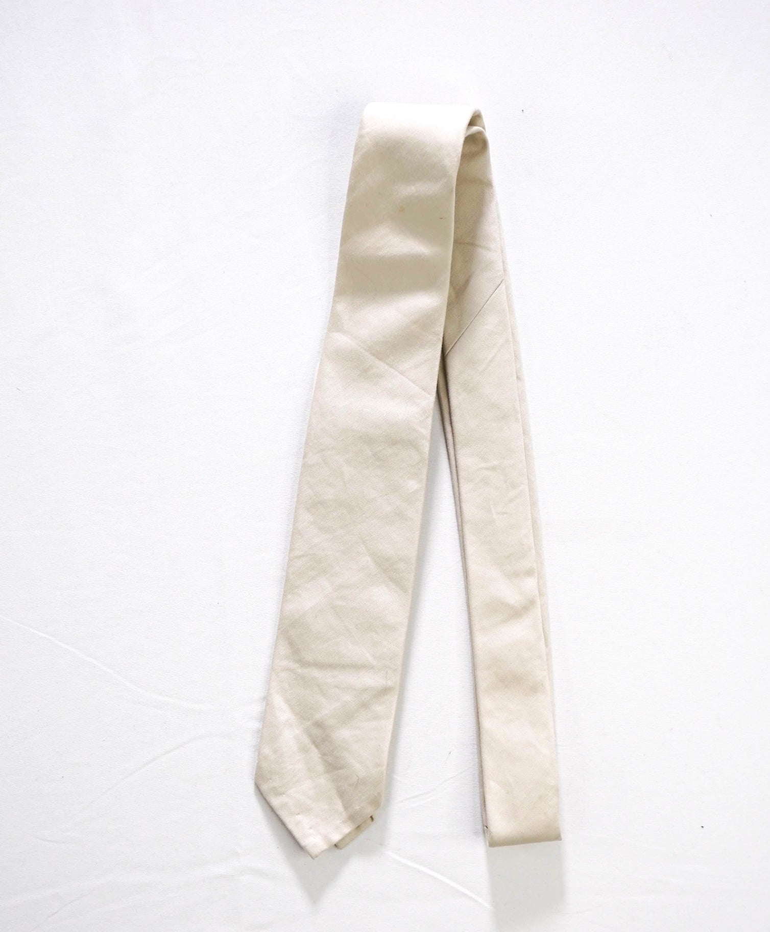 $190 THOM BROWNE - Solid Beige Tie - 2.5" Tie