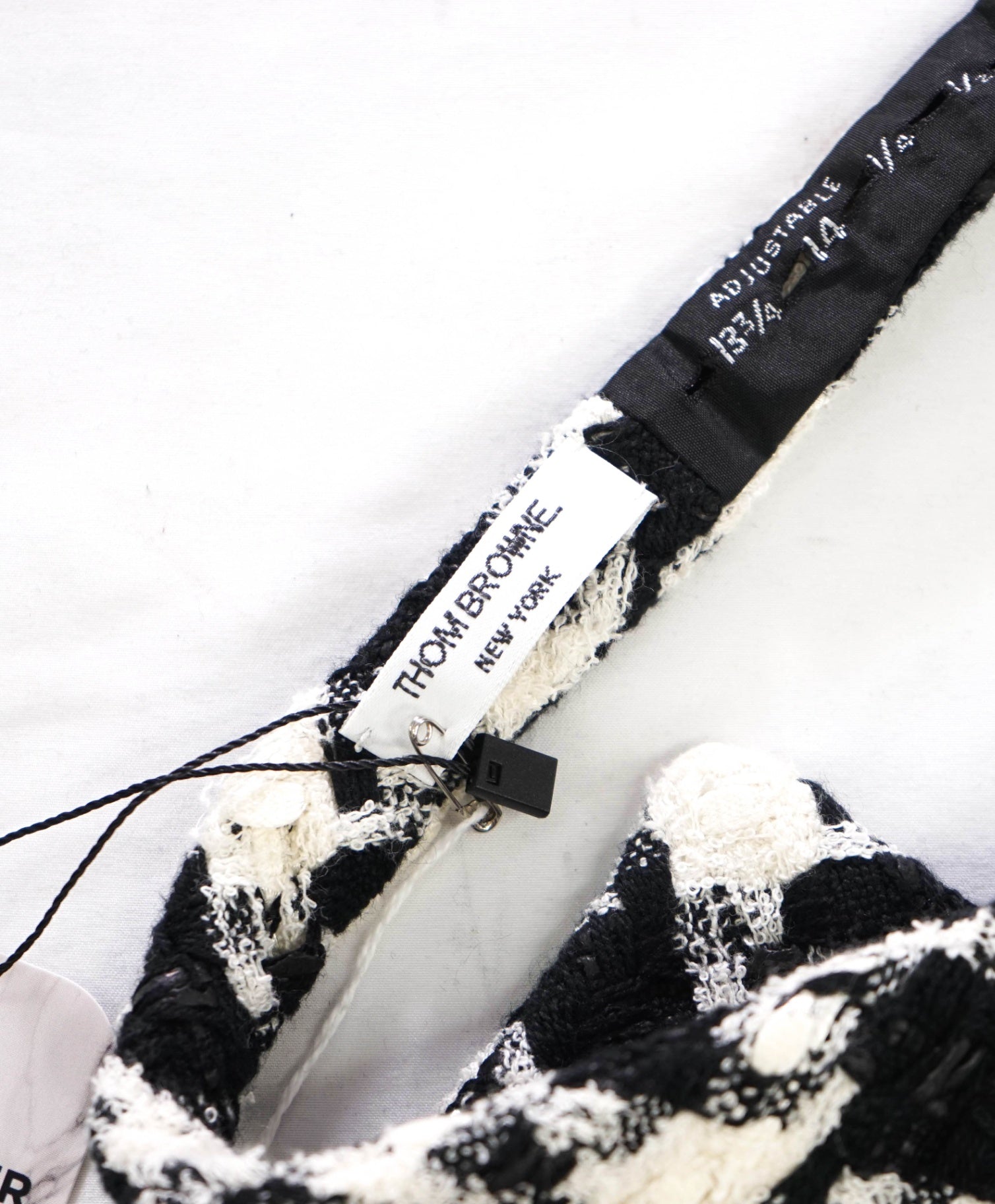 THOM BROWNE - Textured Black/White PEARL/Houndstooth Bow Tie