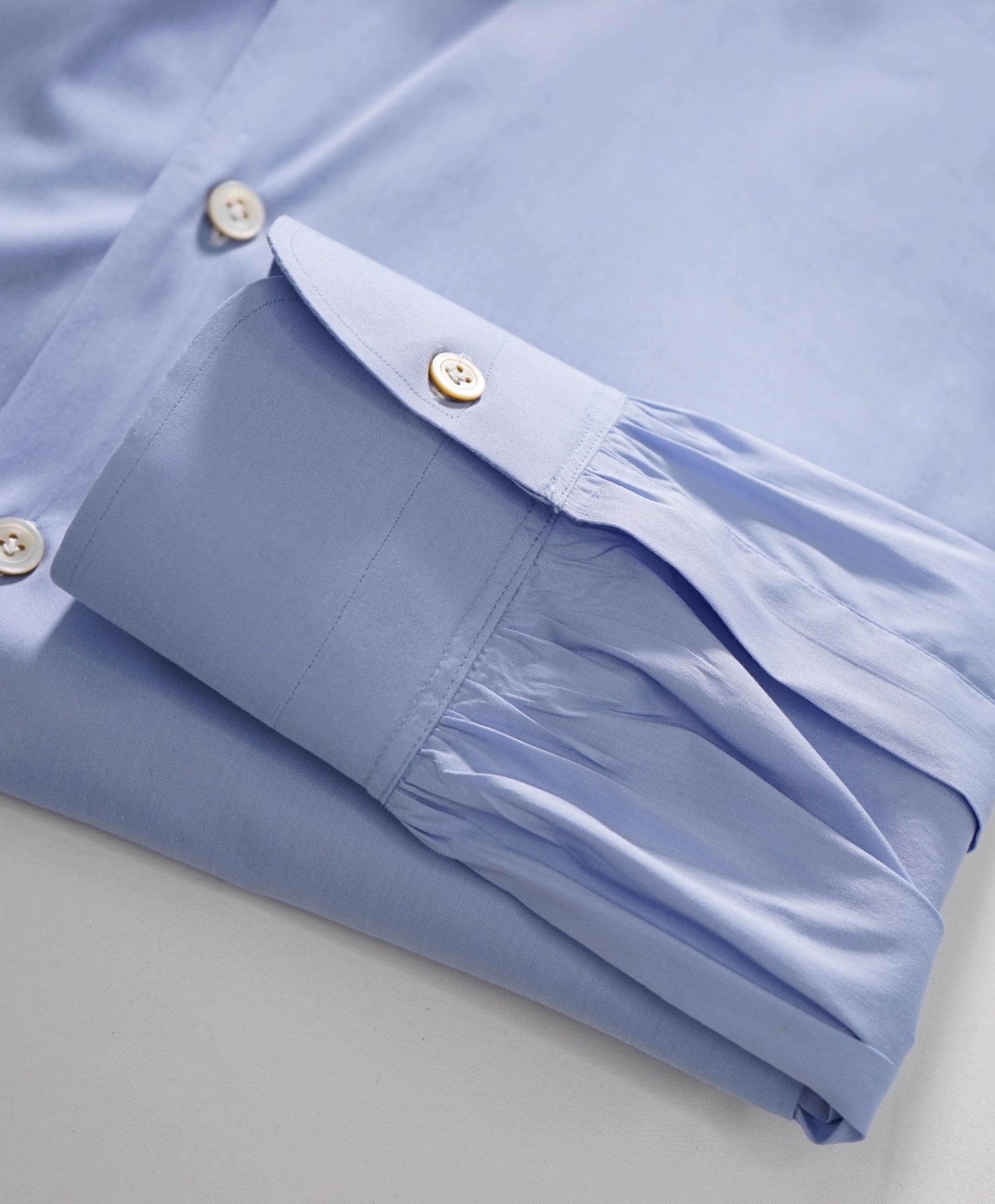 $875 KITON - Cotton Solid Blue Shirt - 17.5