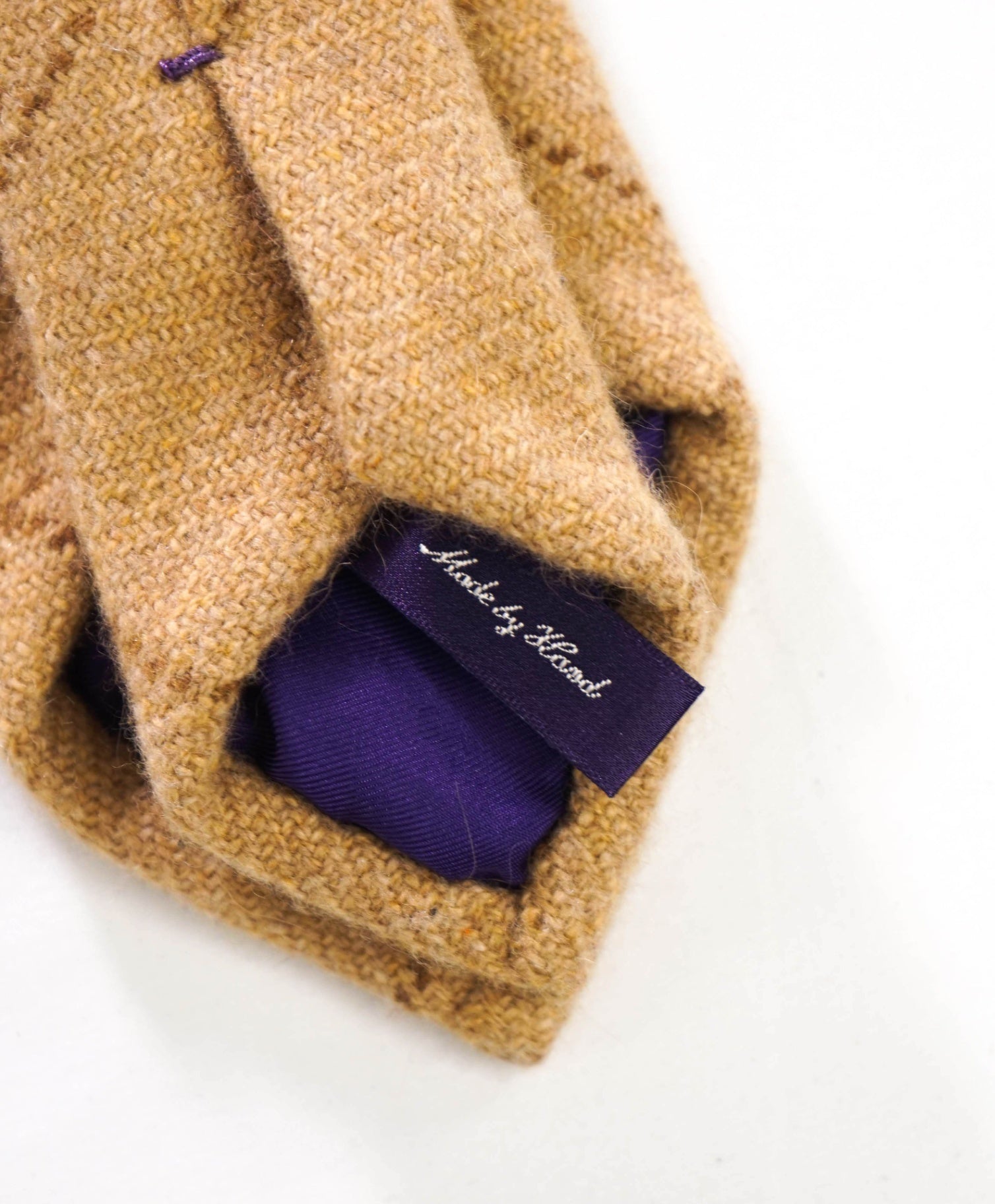 RALPH LAUREN PURPLE LABEL - Brown Flannel Wool - 3.25" Tie