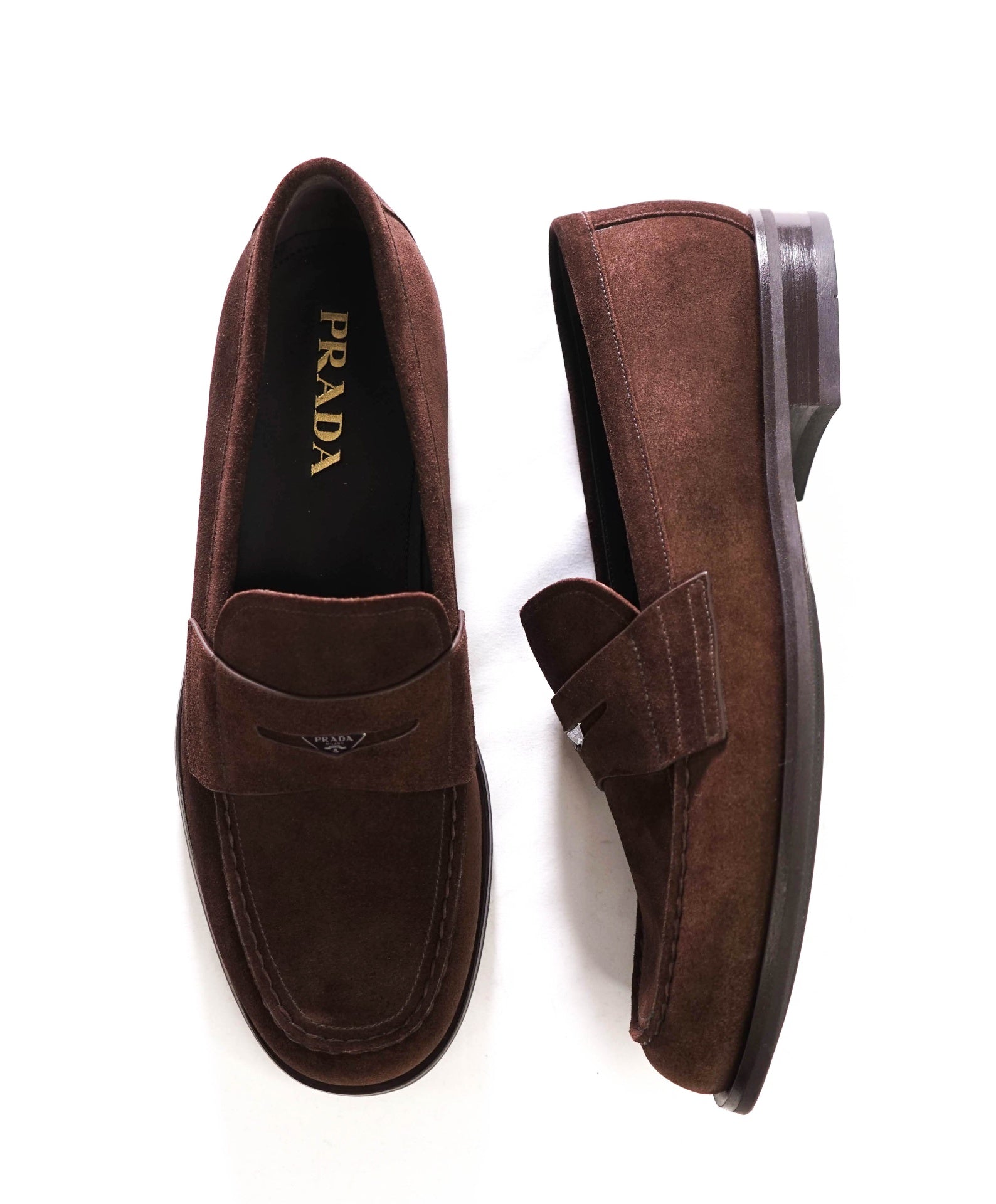 $1,250 PRADA - Brown Suede Loafers - US 10.5 (9.5UK)