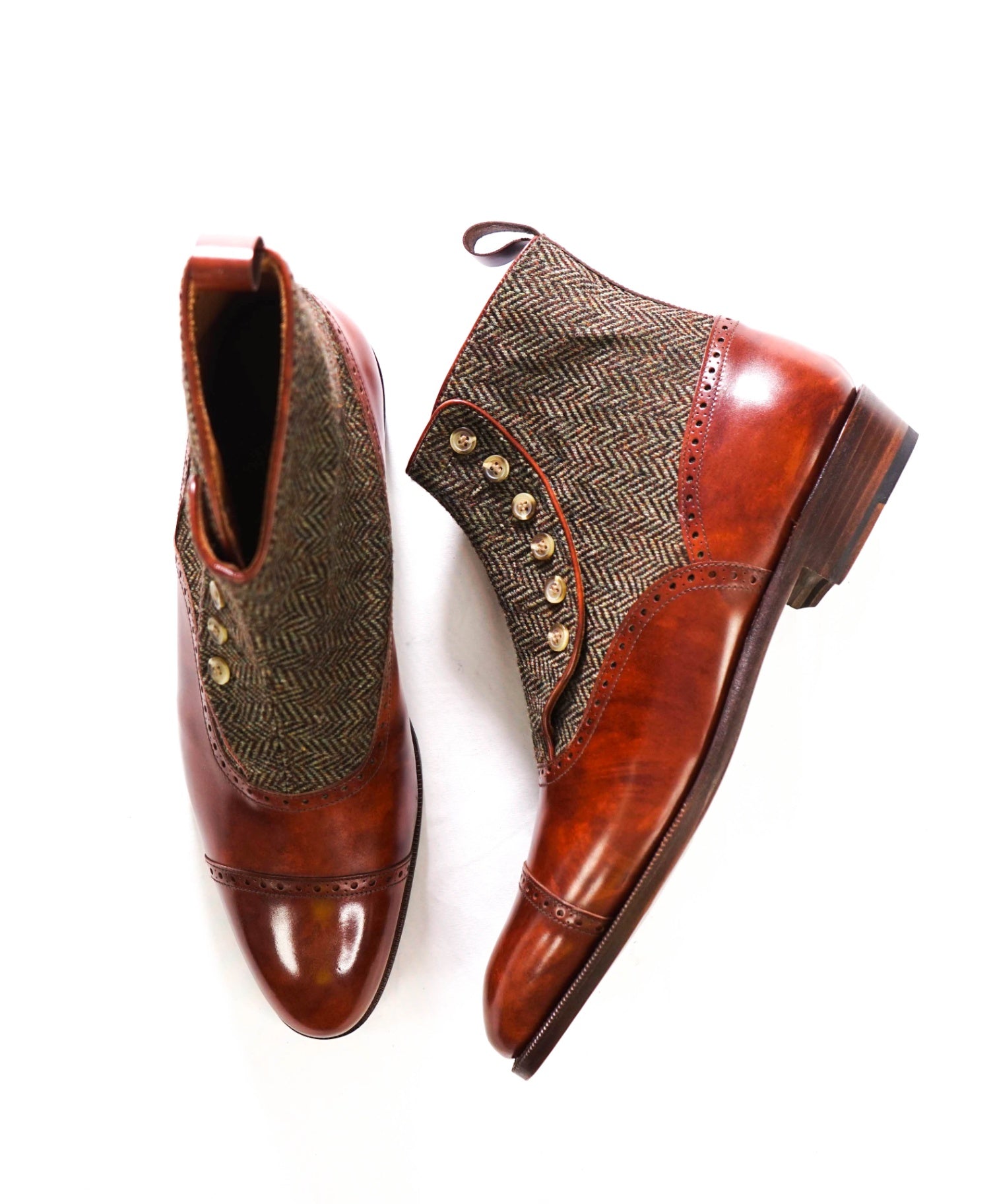 $800 J. FITZPATRICK - Tweed "PUYALLUP" Boots - US 12 (11UK)
