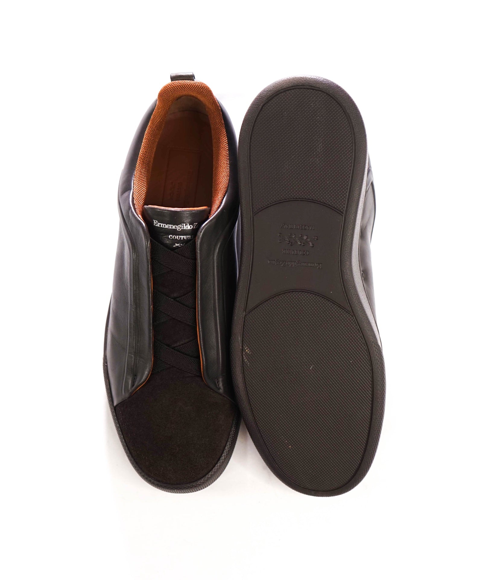 $950 ZEGNA -Brown COUTURE Triple Stitch Sneakers- US 8.5 (7.5UK