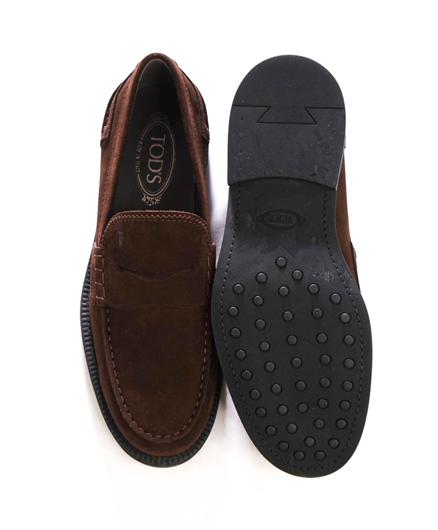 $875 TOD'S - Boston Brown Suede Penny Loafers - US 8 (7UK)
