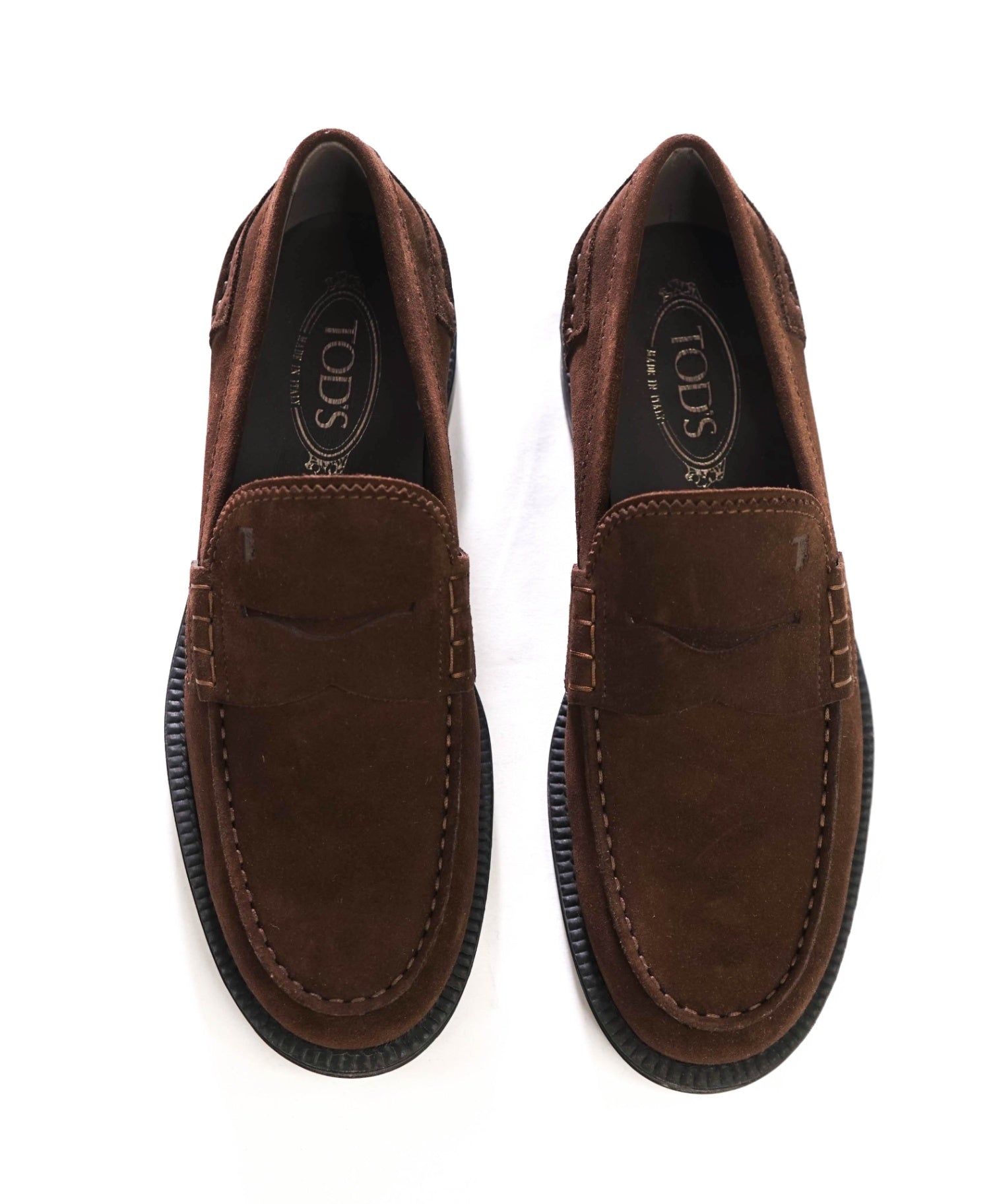 $875 TOD'S - Boston Brown Suede Penny Loafers - US 8 (7UK)