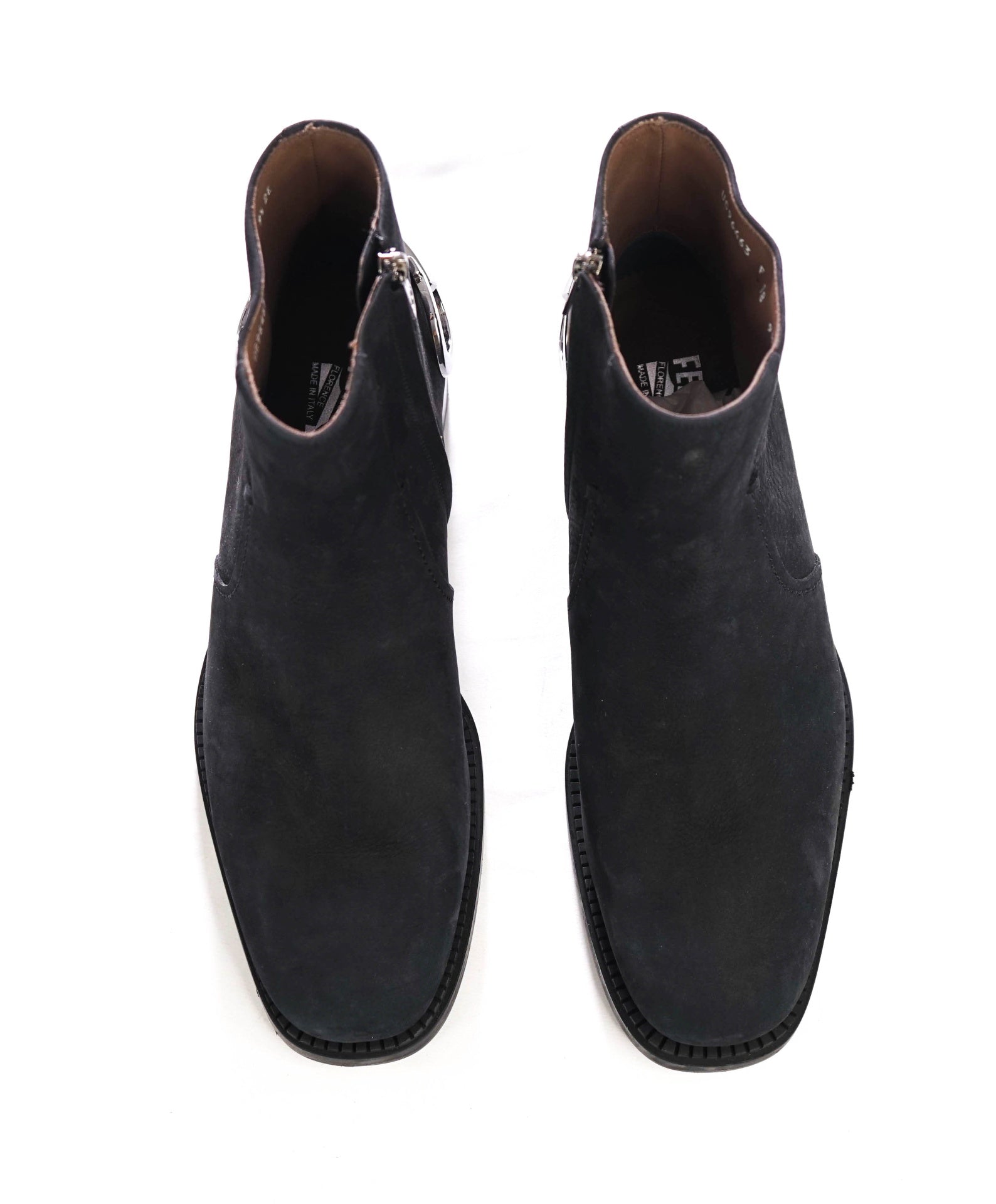 $1,290 FERRAGAMO - Black Suede "BANKLEY" Boots - 9.5 EE