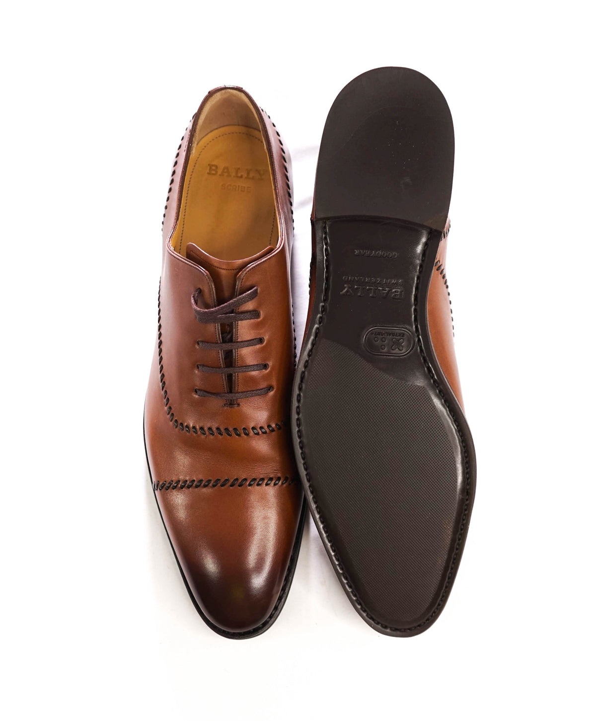 $1,300 BALLY - Brown GOODYEAR Leather Oxfords - US 12 (11UK)