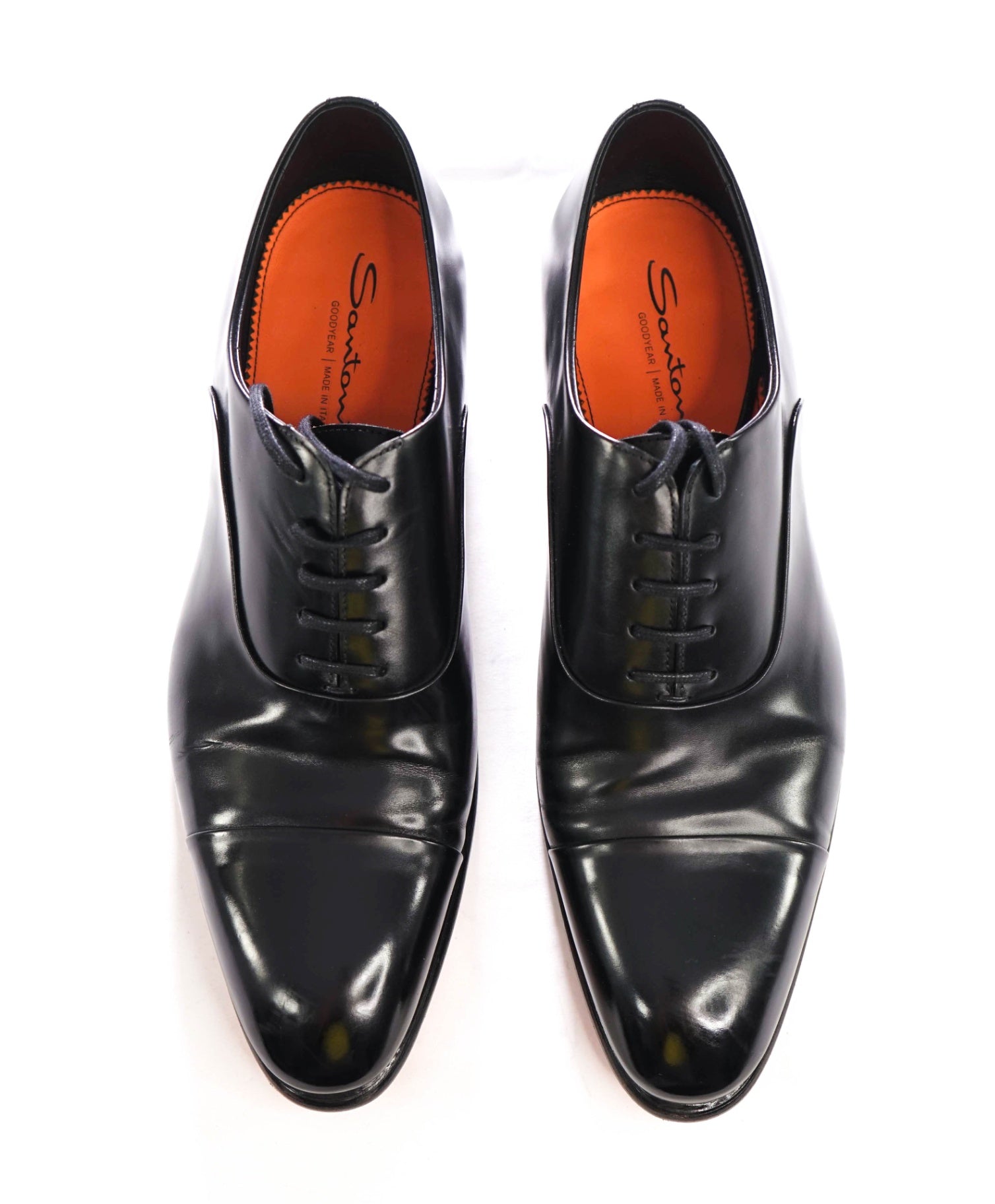$1,350 SANTONI - Black "GOODYEAR" Oxfords - 11.5 US (10.5 UK)