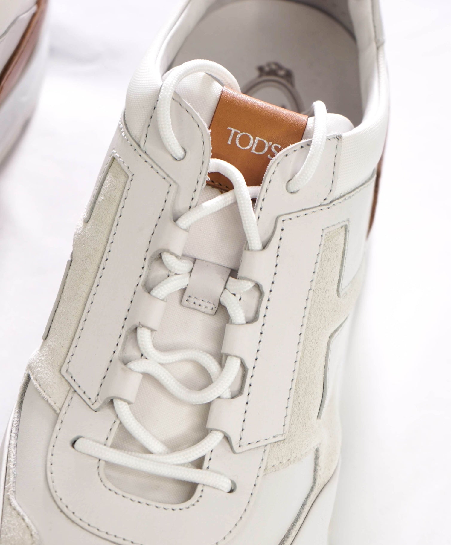 $945 TOD'S - White Leather/Suede Sneakers - US 13 (12UK)
