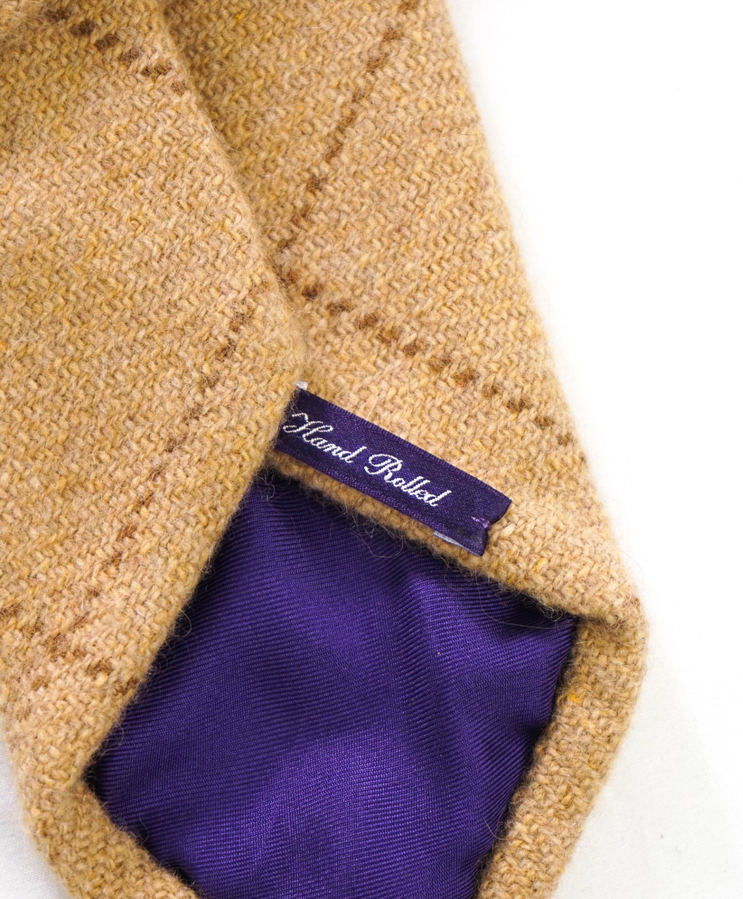 RALPH LAUREN PURPLE LABEL - Brown Flannel Wool - 3.25" Tie