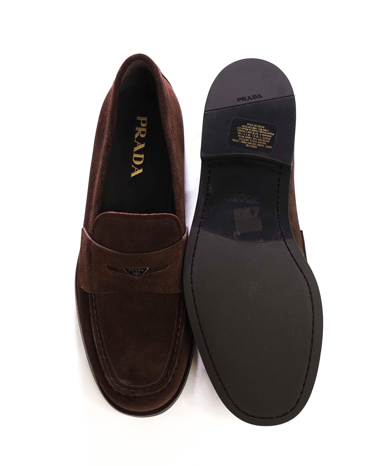 $1,250 PRADA - Brown Suede Loafers - US 10.5 (9.5UK)
