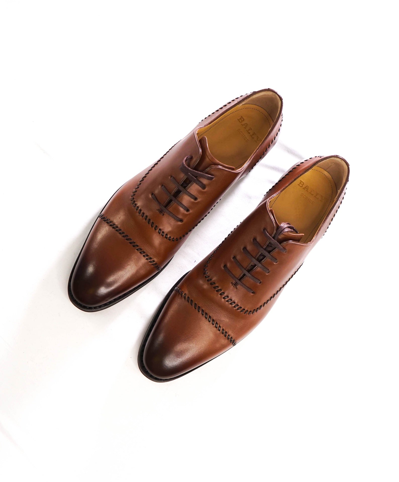 $1,300 BALLY - Brown GOODYEAR Leather Oxfords - US 12 (11UK)