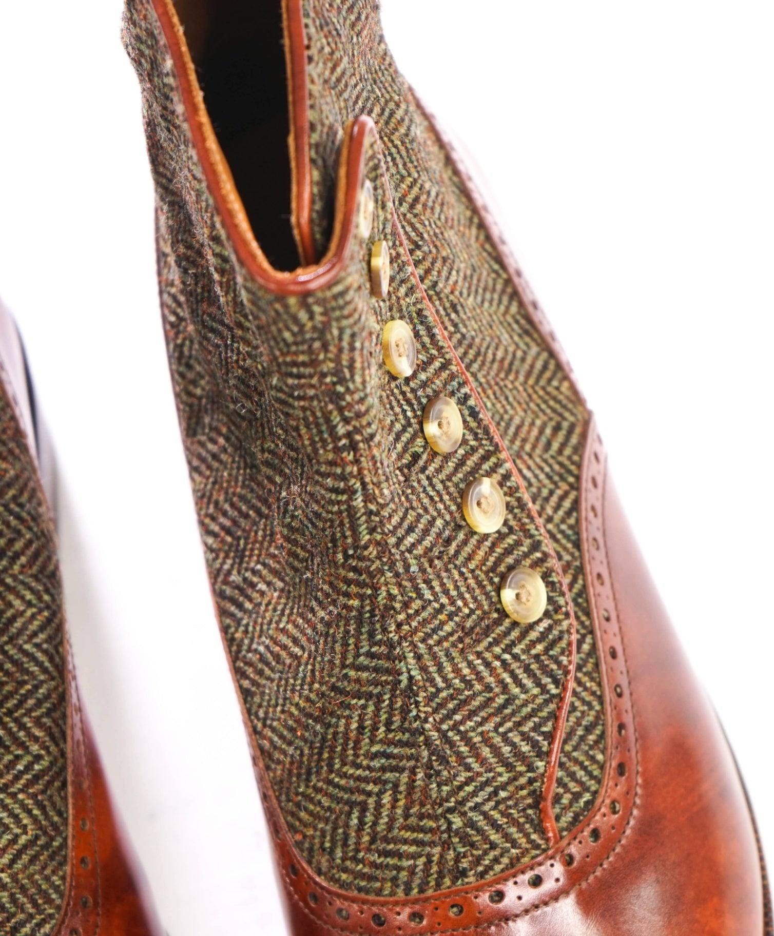 $800 J. FITZPATRICK - Tweed "PUYALLUP" Boots - US 12 (11UK)