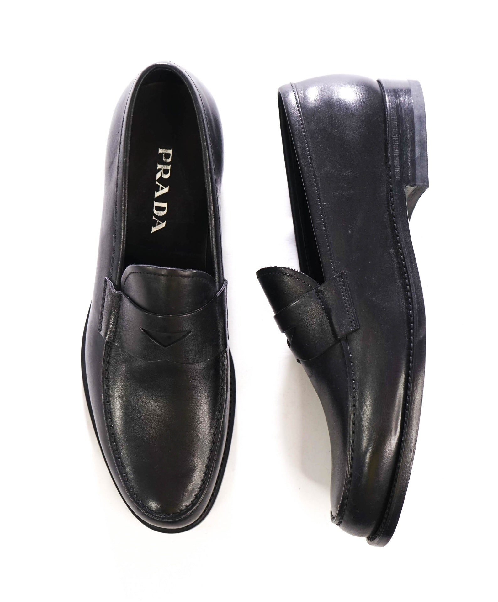 $1,270 PRADA - Black Leather Loafers - US 10.5 (9.5UK)