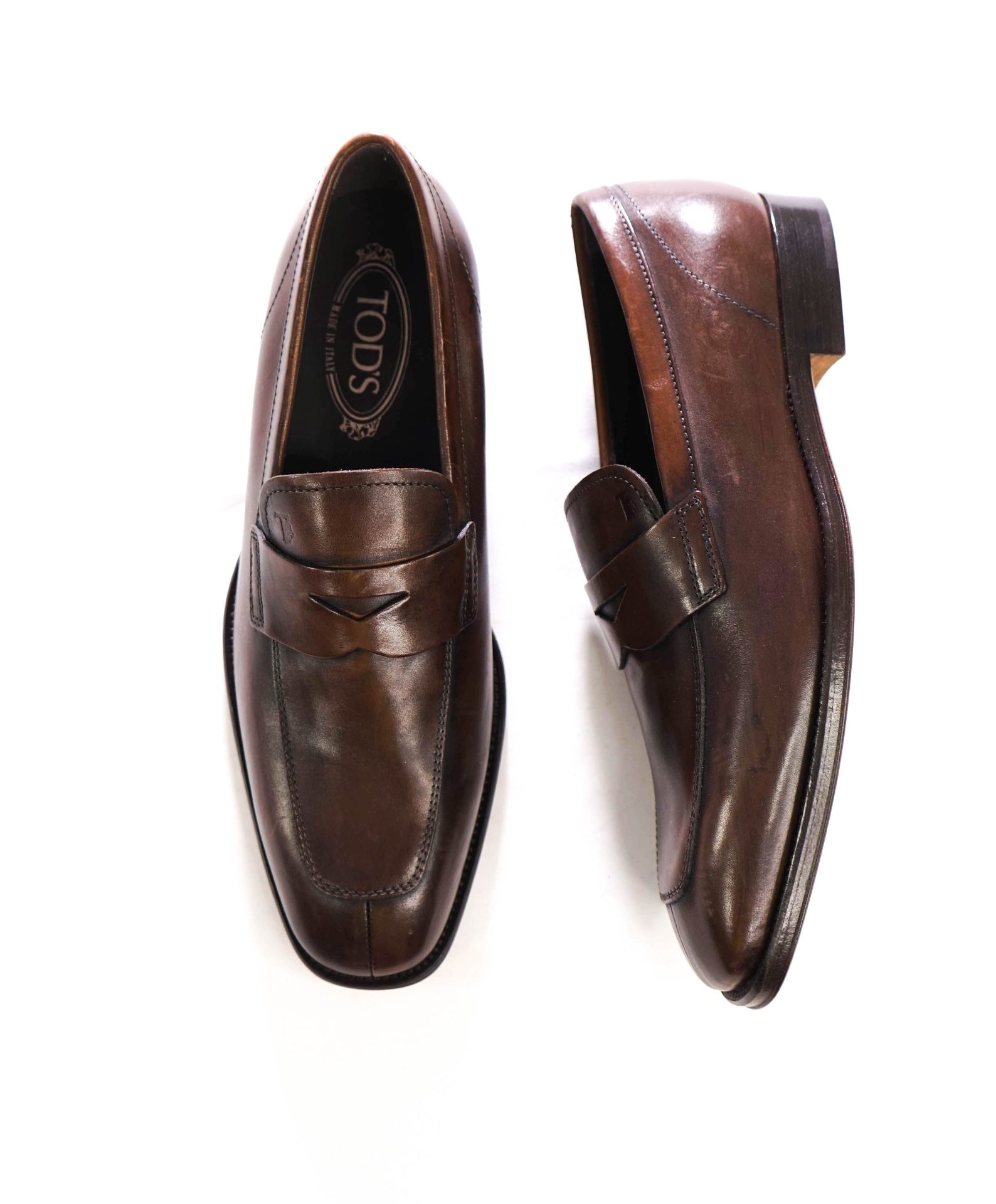 $925 TOD'S - Brown Leather Penny Loafers - US 8 (7UK)