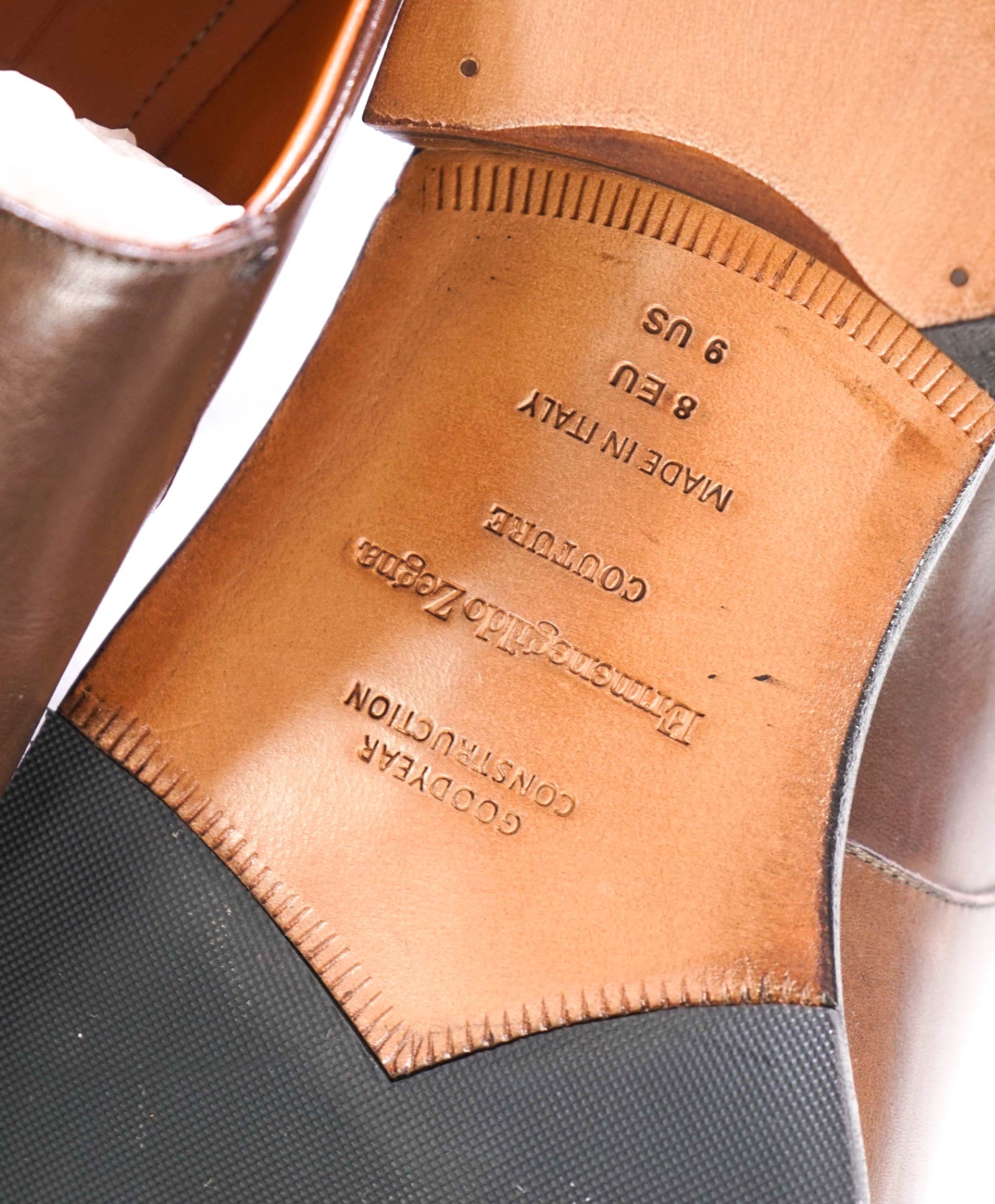$1,195 ZEGNA - Brown GOODYEAR Monk Straps - US 9 (8UK)
